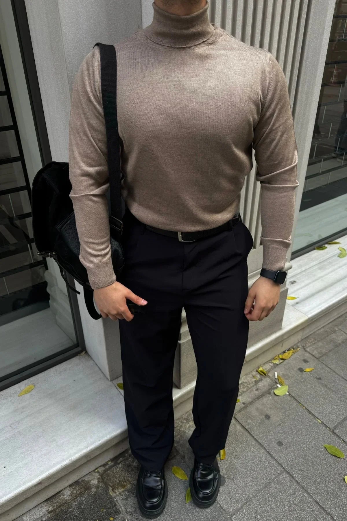 erkek-standart-fit-normal-kesim-tam-balikci-bogazli-yaka-triko-kazak-20198 - Livio Ferri