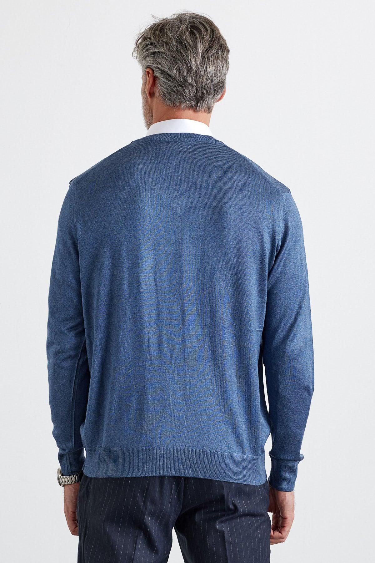 Erkek Standart Fit Normal Kesim V Yaka Triko Kazak - Livio Ferri