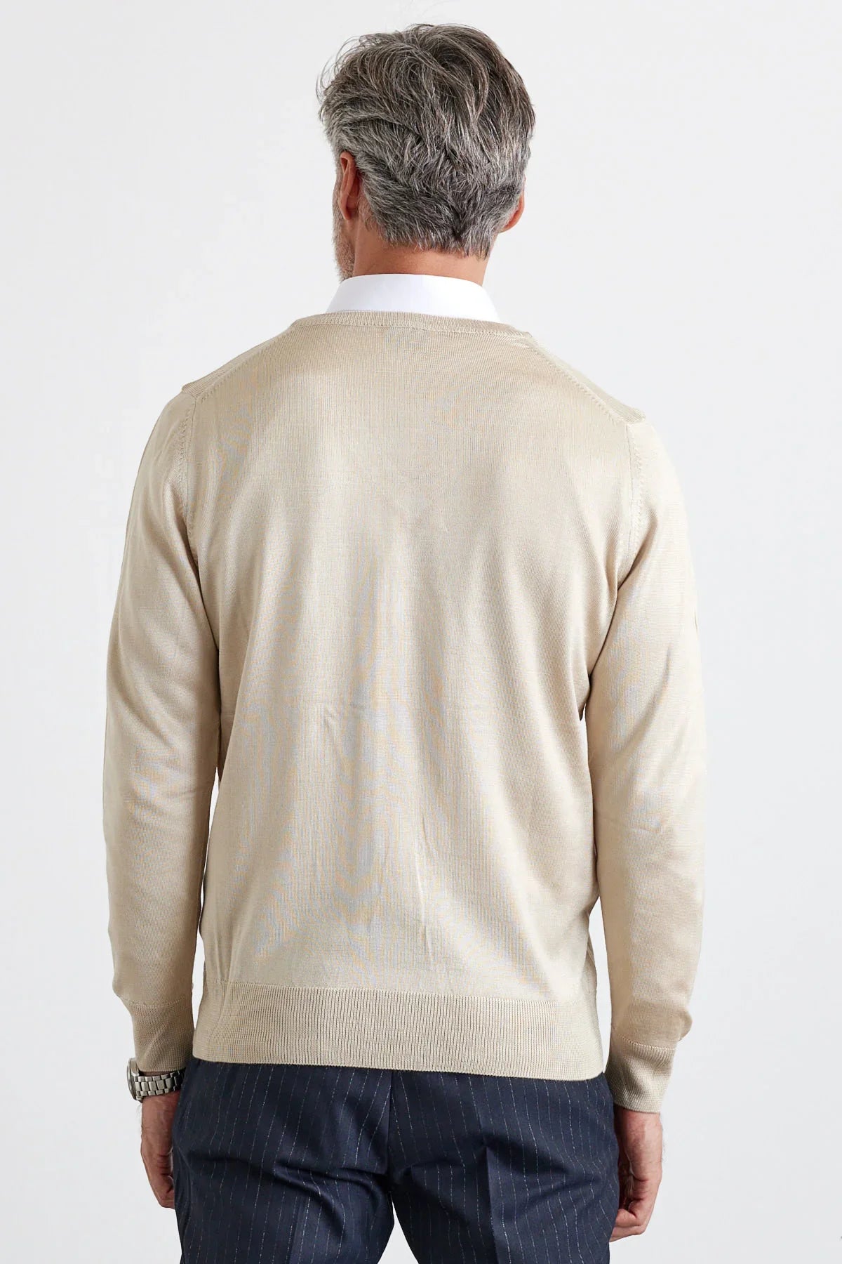 Erkek Standart Fit Normal Kesim V Yaka Triko Kazak - Livio Ferri