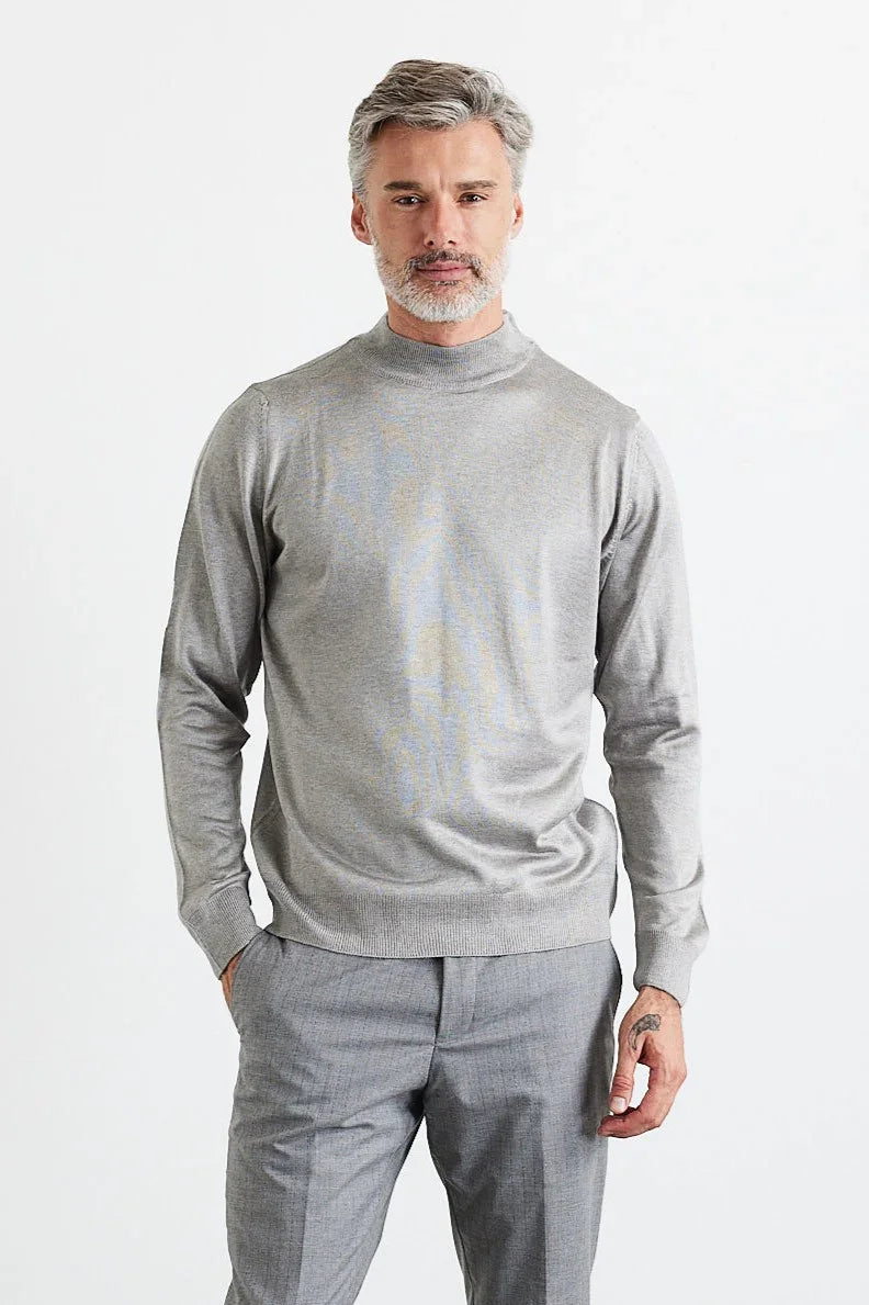 Erkek Standart Fit Normal Kesim Yarım Balıkçı Yaka Triko Kazak - Livio Ferri