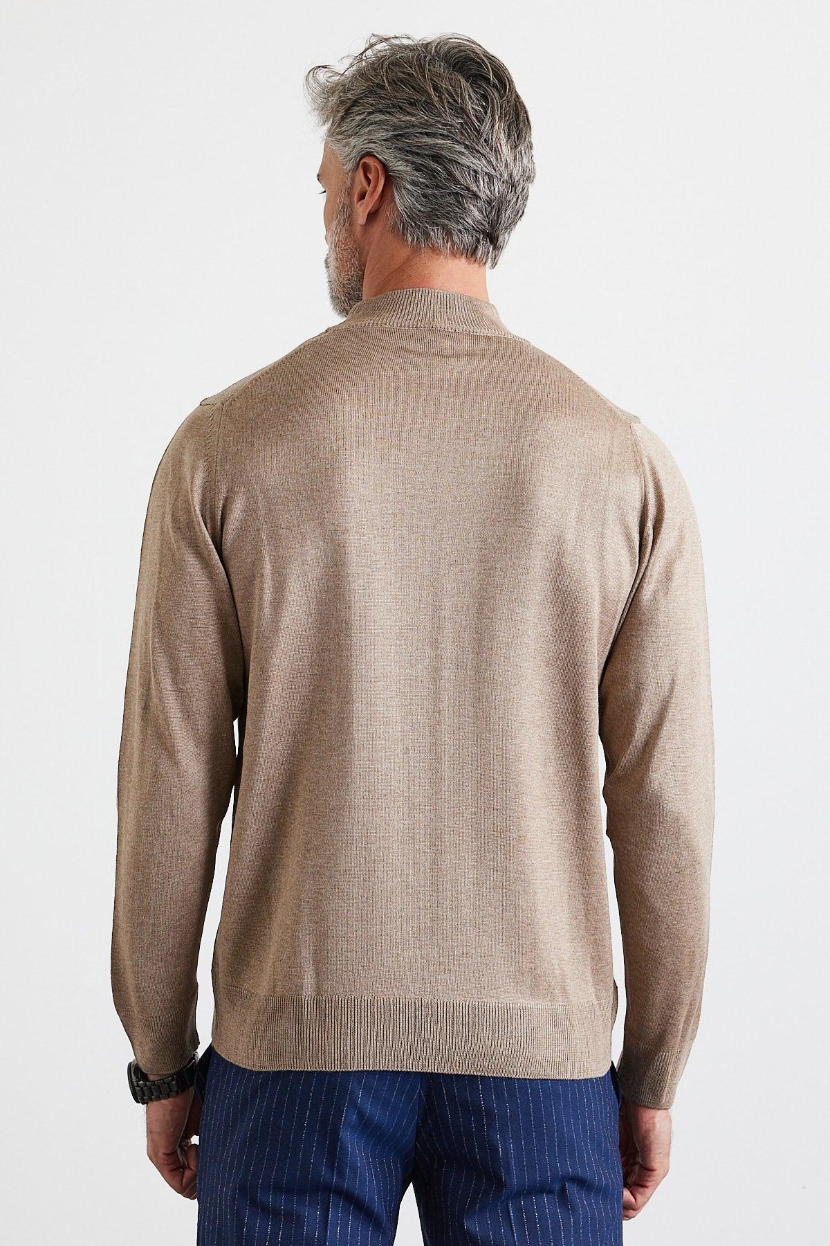 Erkek Standart Fit Normal Kesim Yarım Balıkçı Yaka Triko Kazak - Livio Ferri