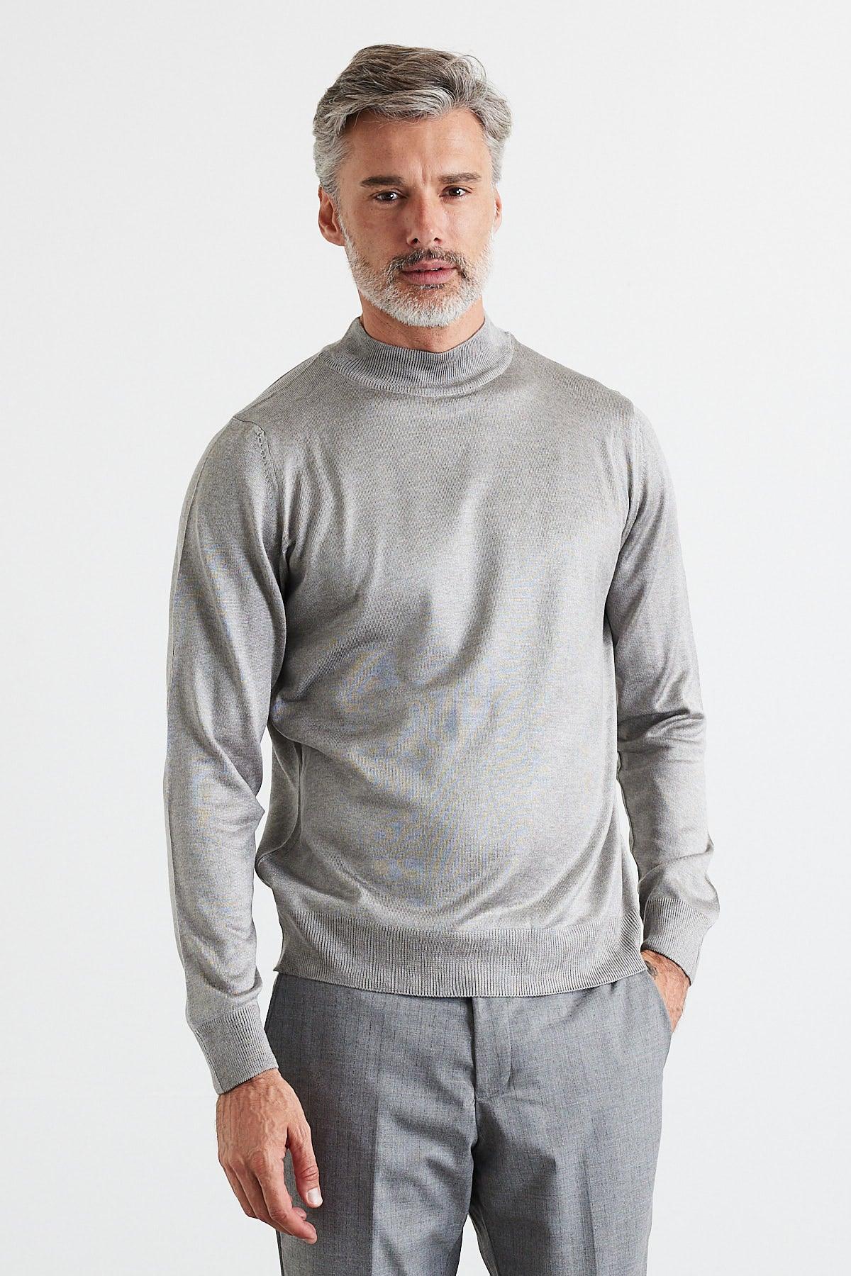 Erkek Standart Fit Normal Kesim Yarım Balıkçı Yaka Triko Kazak - Livio Ferri