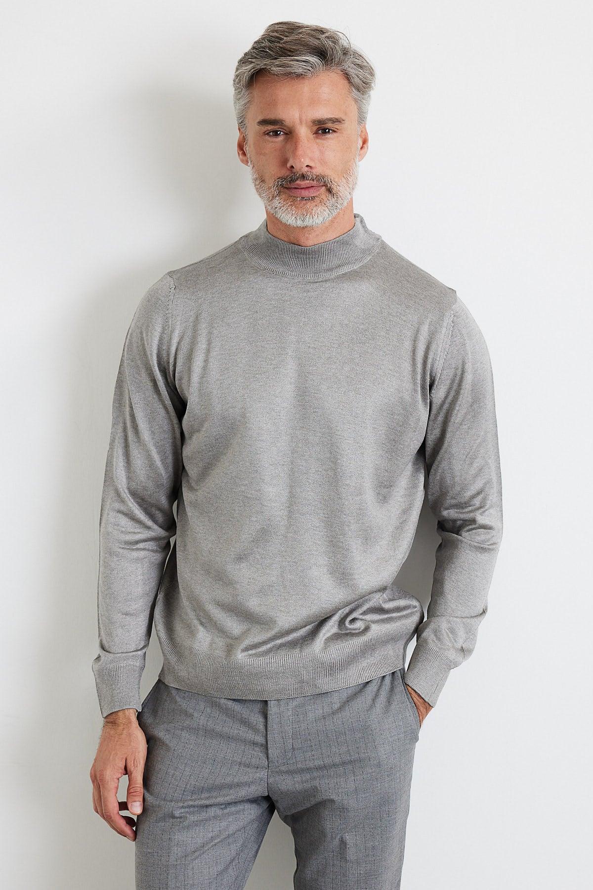 Erkek Standart Fit Normal Kesim Yarım Balıkçı Yaka Triko Kazak - Livio Ferri