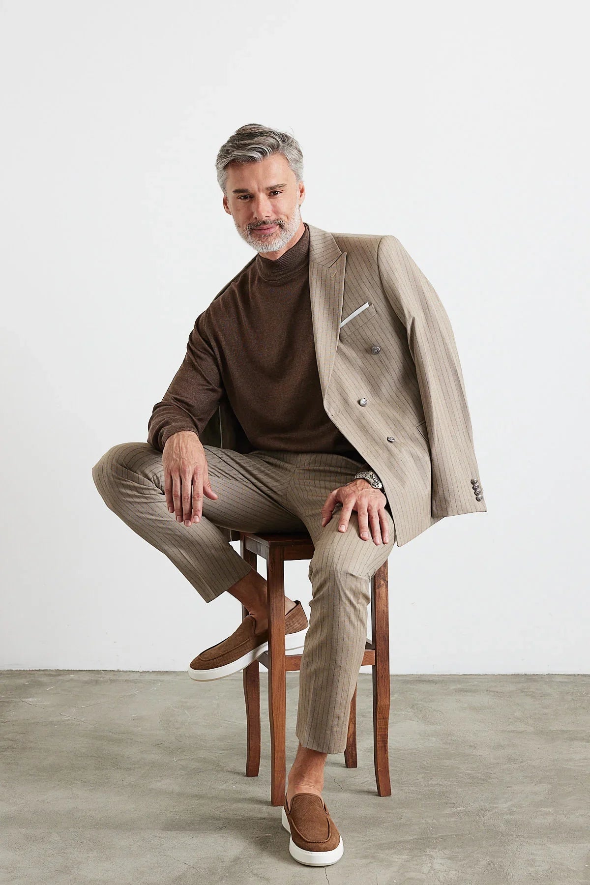 Erkek Standart Fit Normal Kesim Yarım Balıkçı Yaka Triko Kazak - Livio Ferri