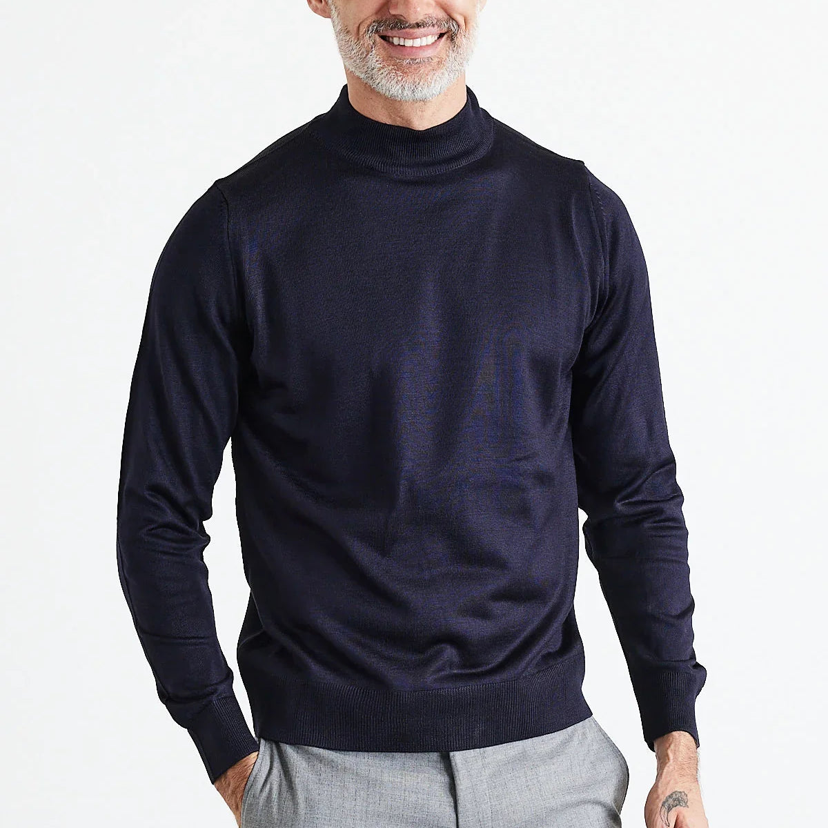 Erkek Standart Fit Normal Kesim Yarım Balıkçı Yaka Triko Kazak - Livio Ferri