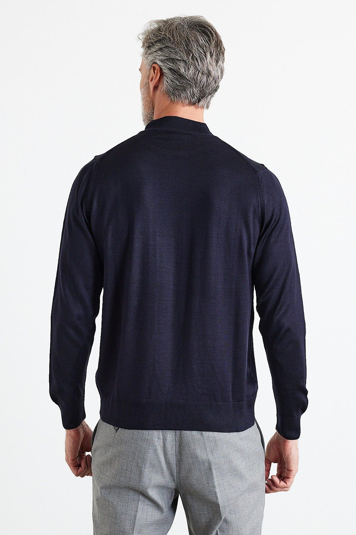 Erkek Standart Fit Normal Kesim Yarım Balıkçı Yaka Triko Kazak - Livio Ferri