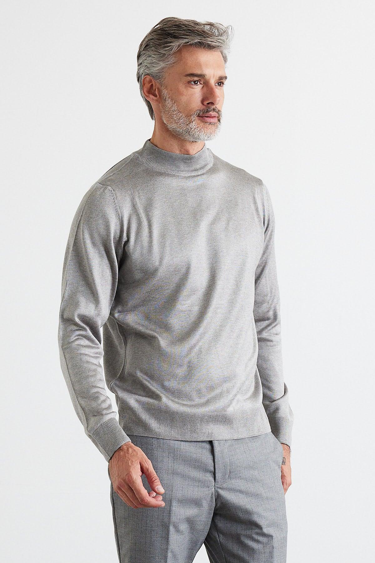 Erkek Standart Fit Normal Kesim Yarım Balıkçı Yaka Triko Kazak - Livio Ferri