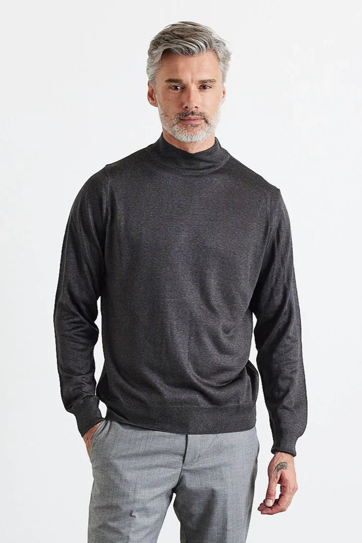 Erkek Standart Fit Normal Kesim Yarım Balıkçı Yaka Triko Kazak - Livio Ferri