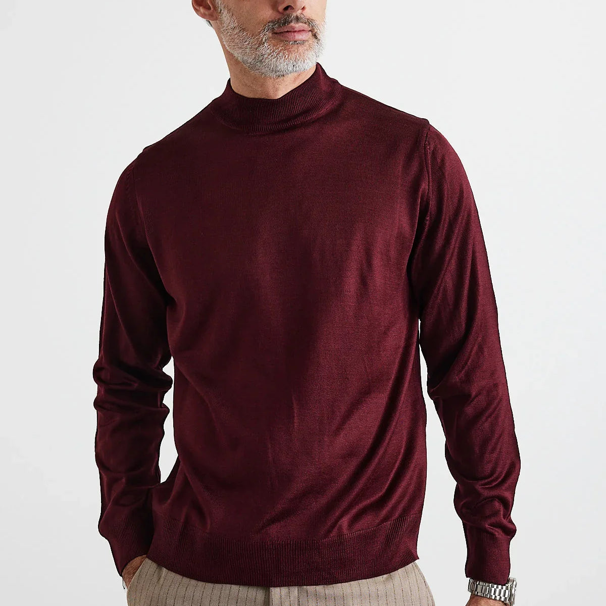 Erkek Standart Fit Normal Kesim Yarım Balıkçı Yaka Triko Kazak - Livio Ferri