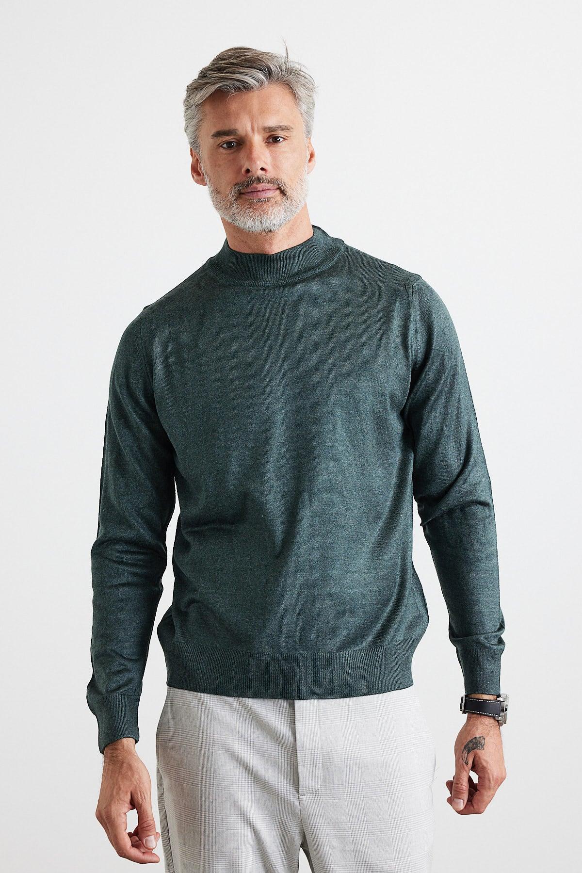 Erkek Standart Fit Normal Kesim Yarım Balıkçı Yaka Triko Kazak - Livio Ferri