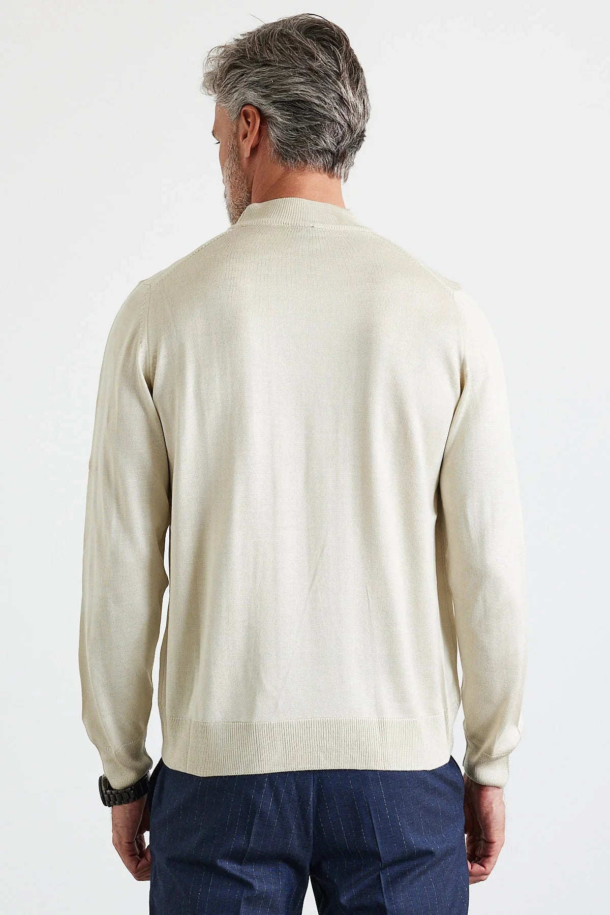 Erkek Standart Fit Normal Kesim Yarım Balıkçı Yaka Triko Kazak - Livio Ferri