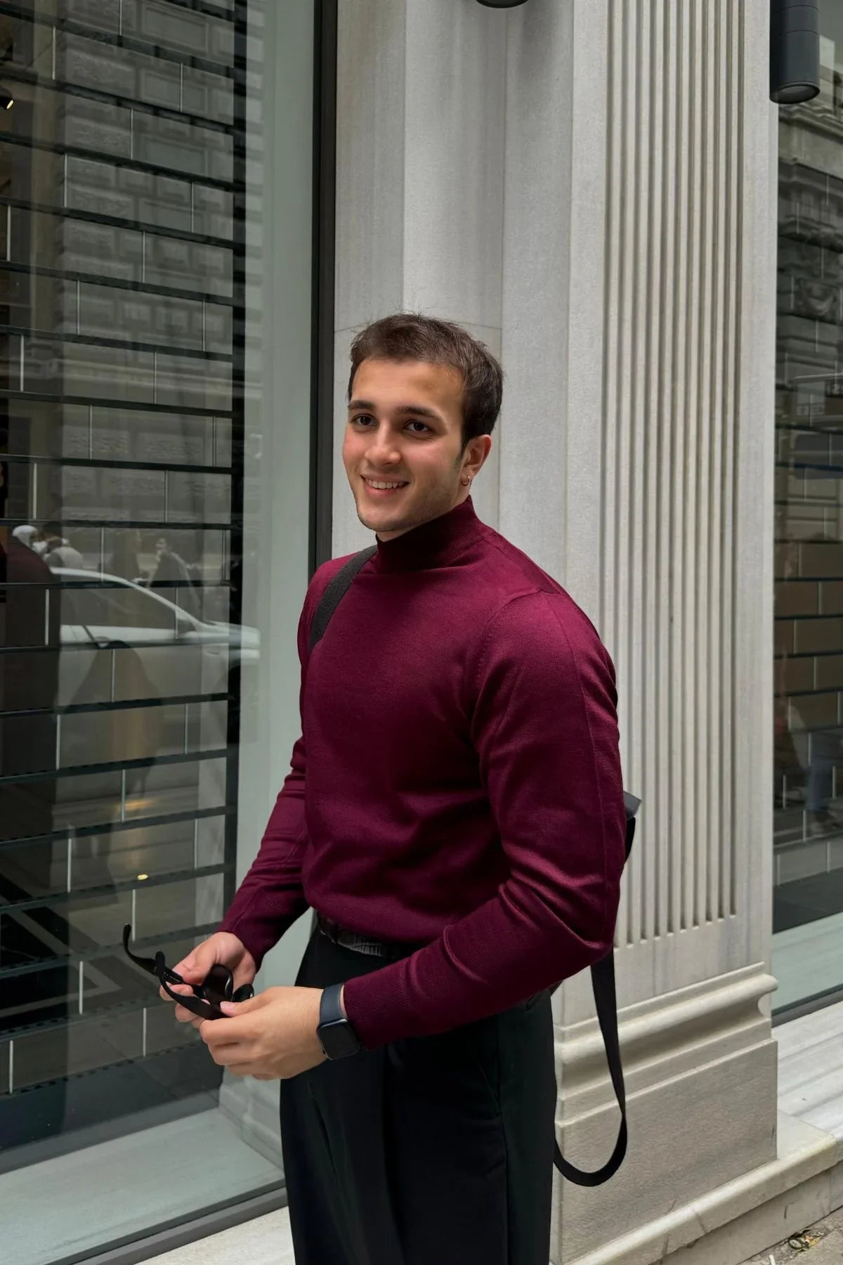 erkek-standart-fit-normal-kesim-yarim-balikci-bogazli-yaka-triko-kazak-20090 - Livio Ferri