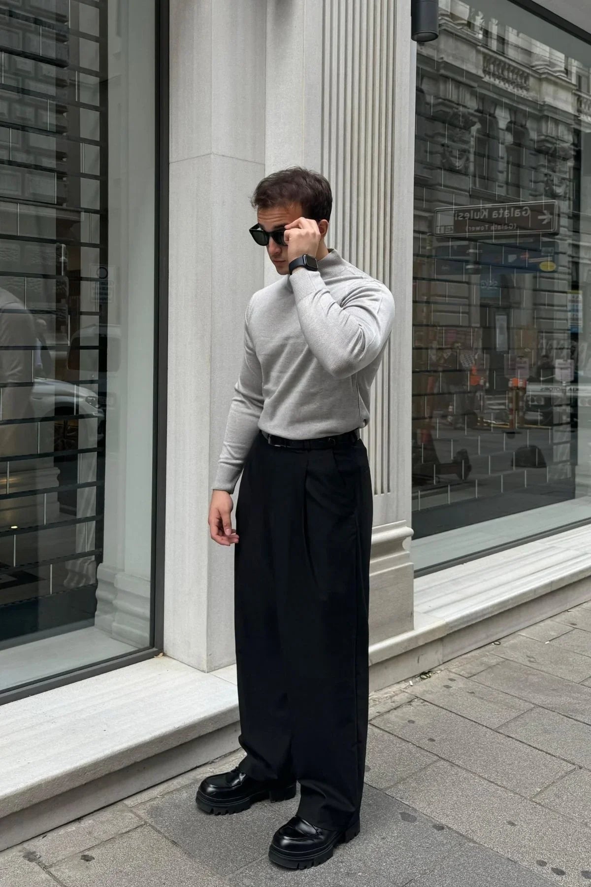 erkek-standart-fit-normal-kesim-yarim-balikci-bogazli-yaka-triko-kazak-20091 - Livio Ferri