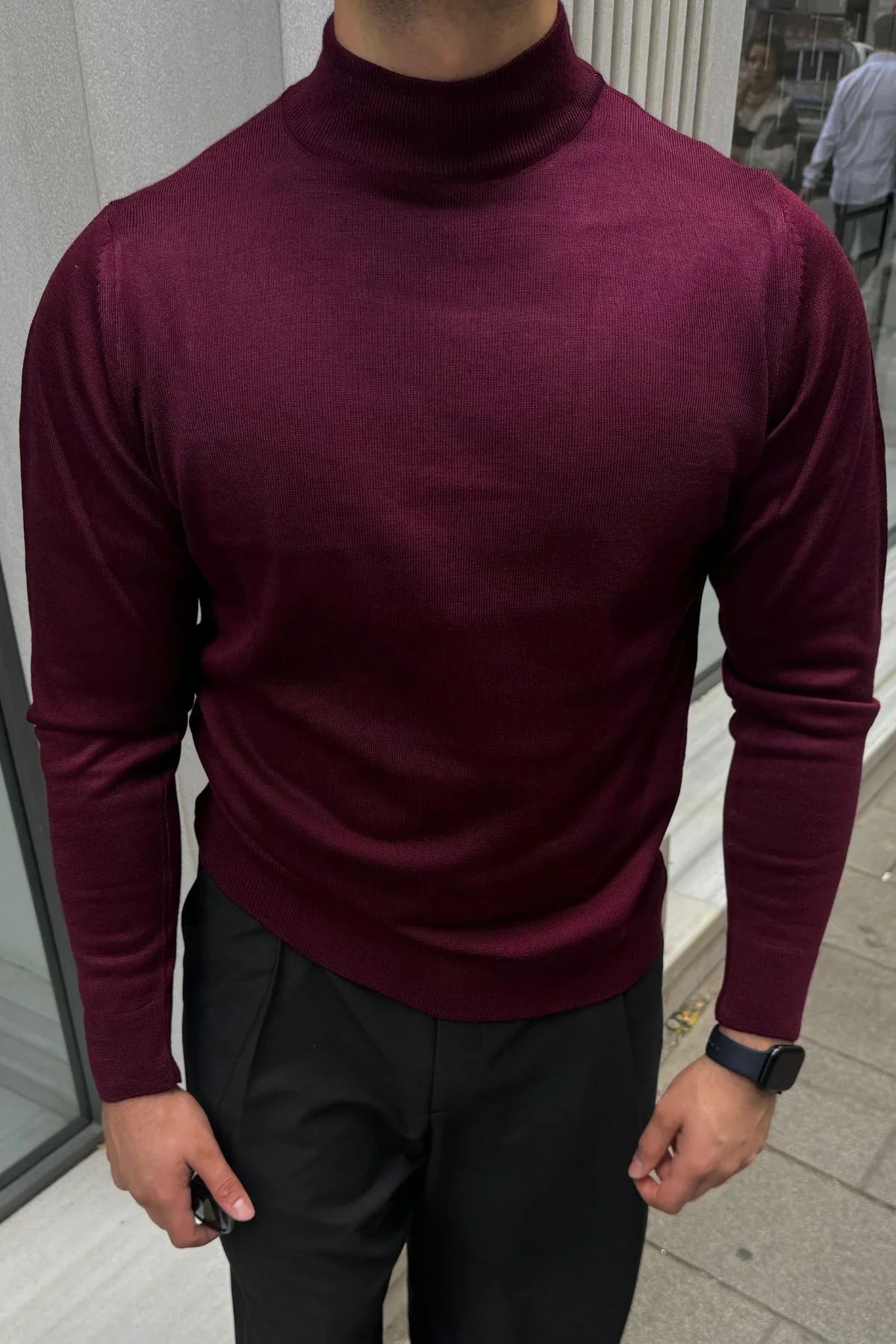 erkek-standart-fit-normal-kesim-yarim-balikci-bogazli-yaka-triko-kazak-20093 - Livio Ferri