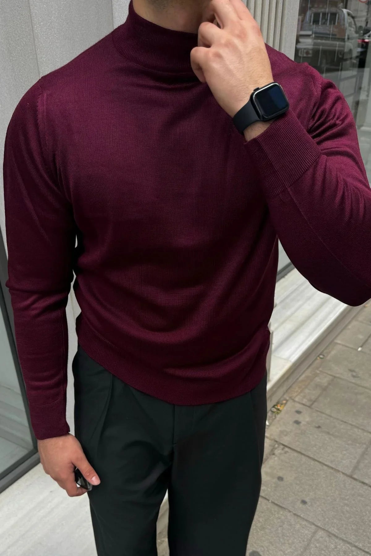 erkek-standart-fit-normal-kesim-yarim-balikci-bogazli-yaka-triko-kazak-20094 - Livio Ferri