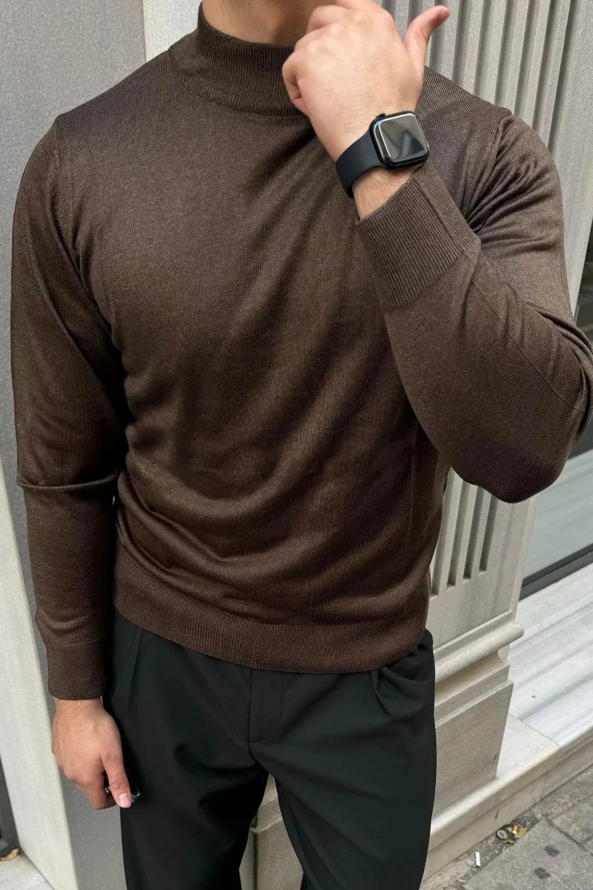 Erkek Standart Fit Normal Kesim Yarım Balıkçı Yaka Triko Kazak - Livio Ferri