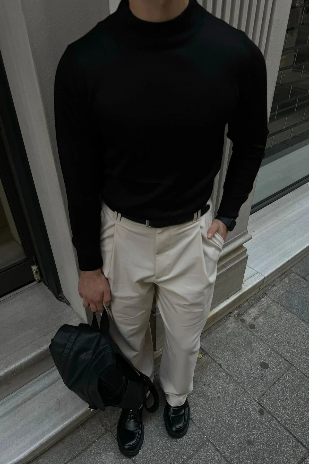 Erkek Standart Fit Normal Kesim Yarım Balıkçı Yaka Triko Kazak - Livio Ferri