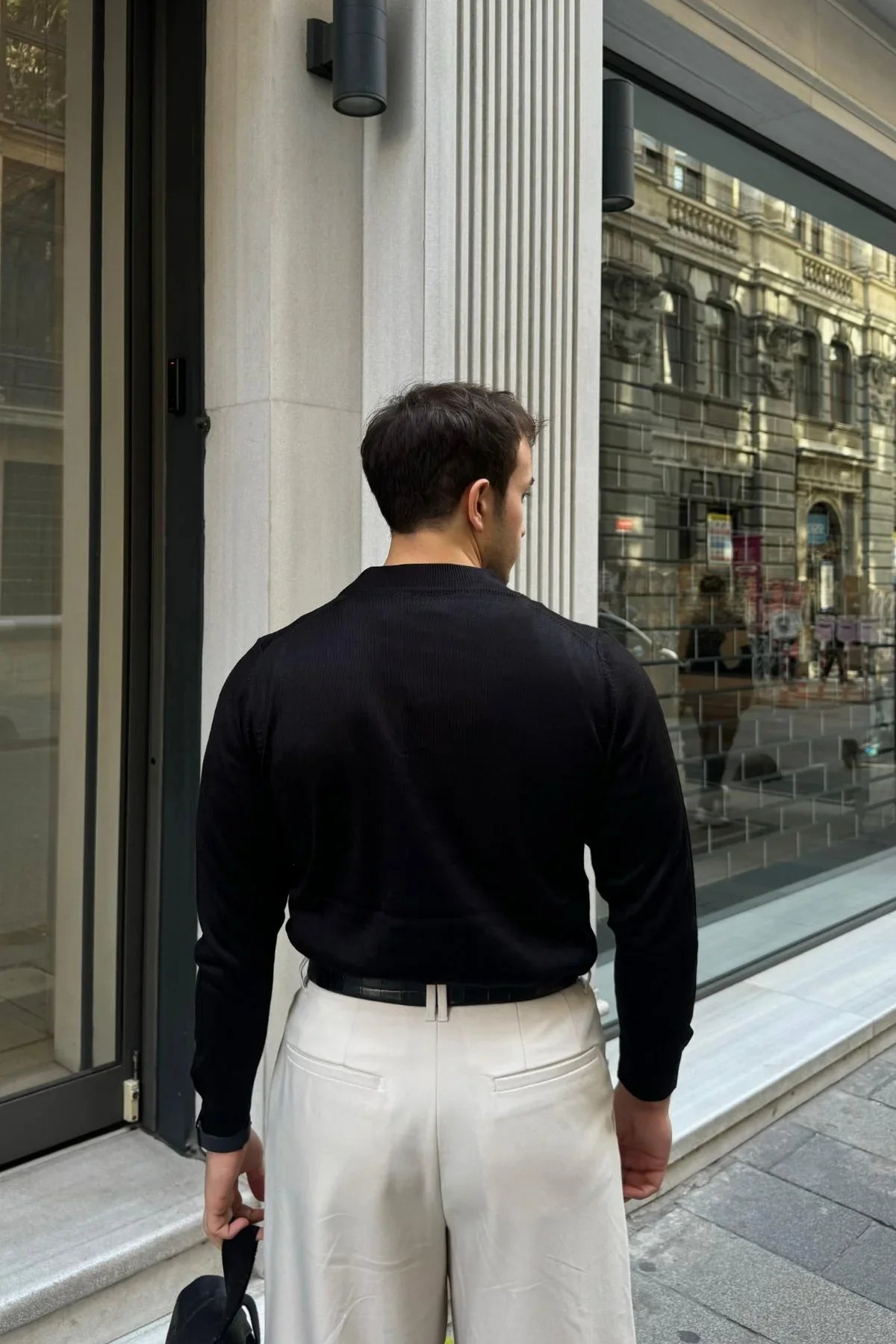 erkek-standart-fit-normal-kesim-yarim-balikci-bogazli-yaka-triko-kazak-20110 - Livio Ferri