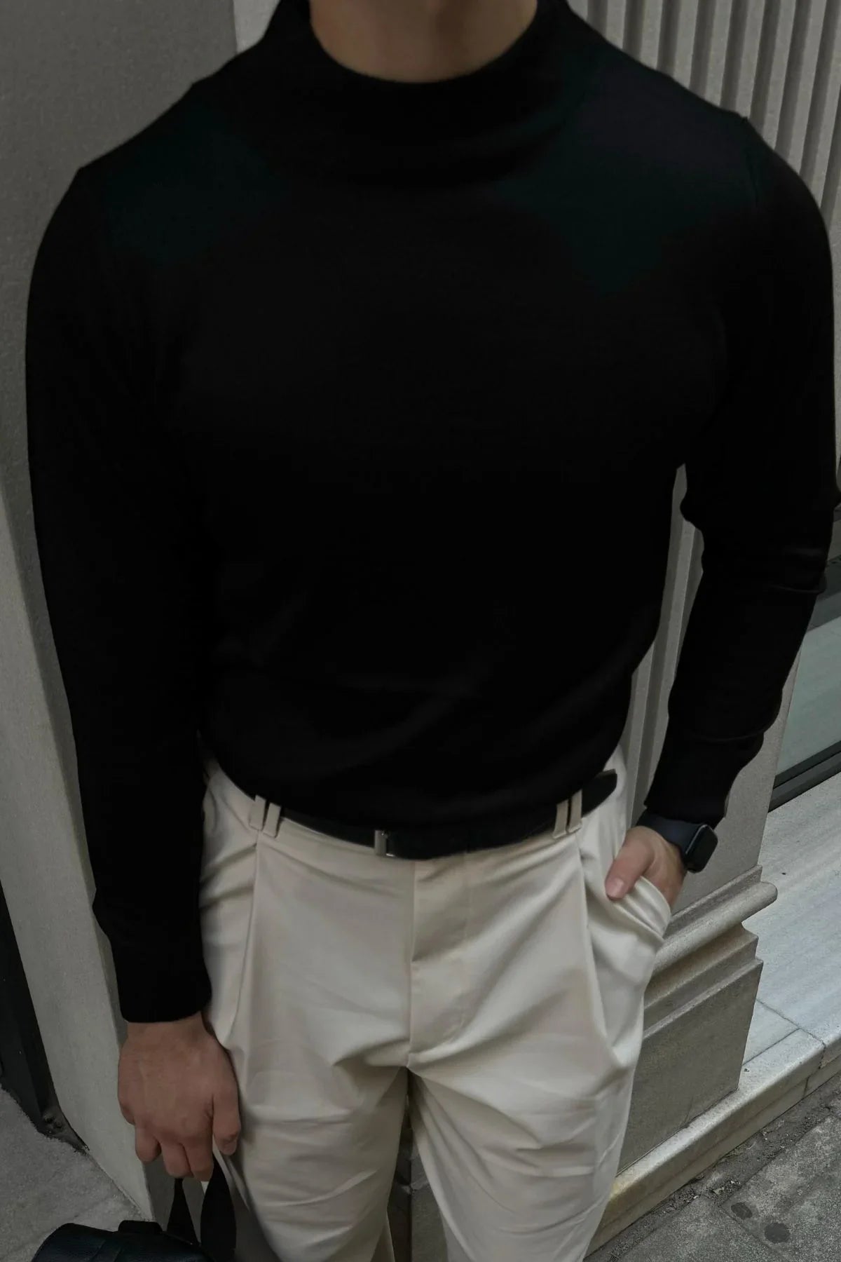 Erkek Standart Fit Normal Kesim Yarım Balıkçı Yaka Triko Kazak - Livio Ferri