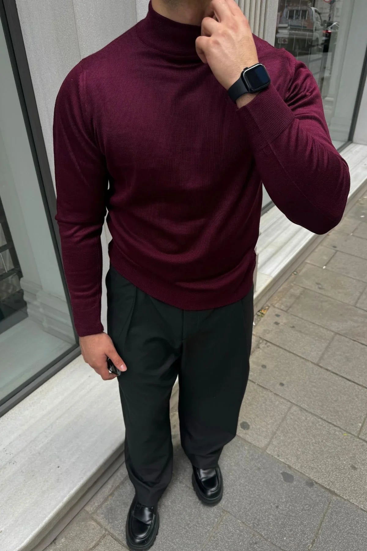 Erkek Standart Fit Normal Kesim Yarım Balıkçı Yaka Triko Kazak - Livio Ferri