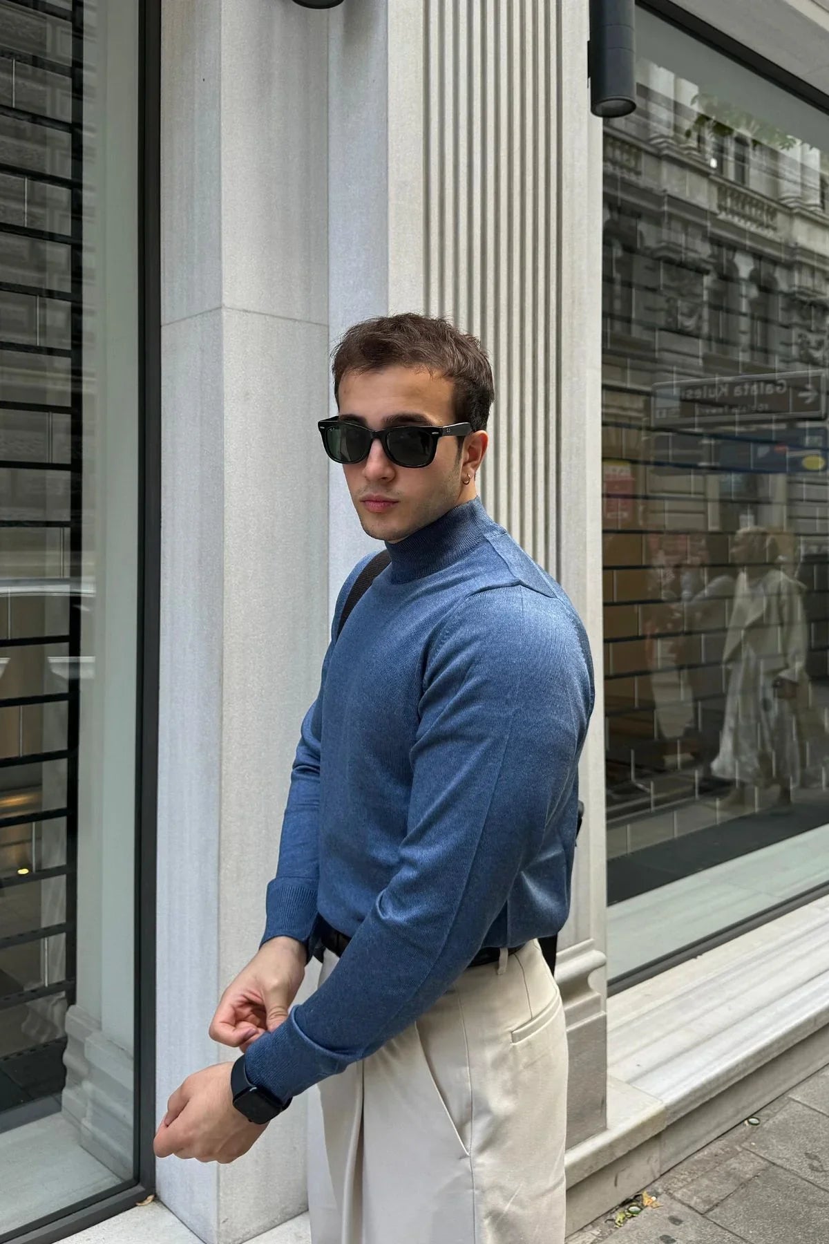 erkek-standart-fit-normal-kesim-yarim-balikci-bogazli-yaka-triko-kazak-20119 - Livio Ferri