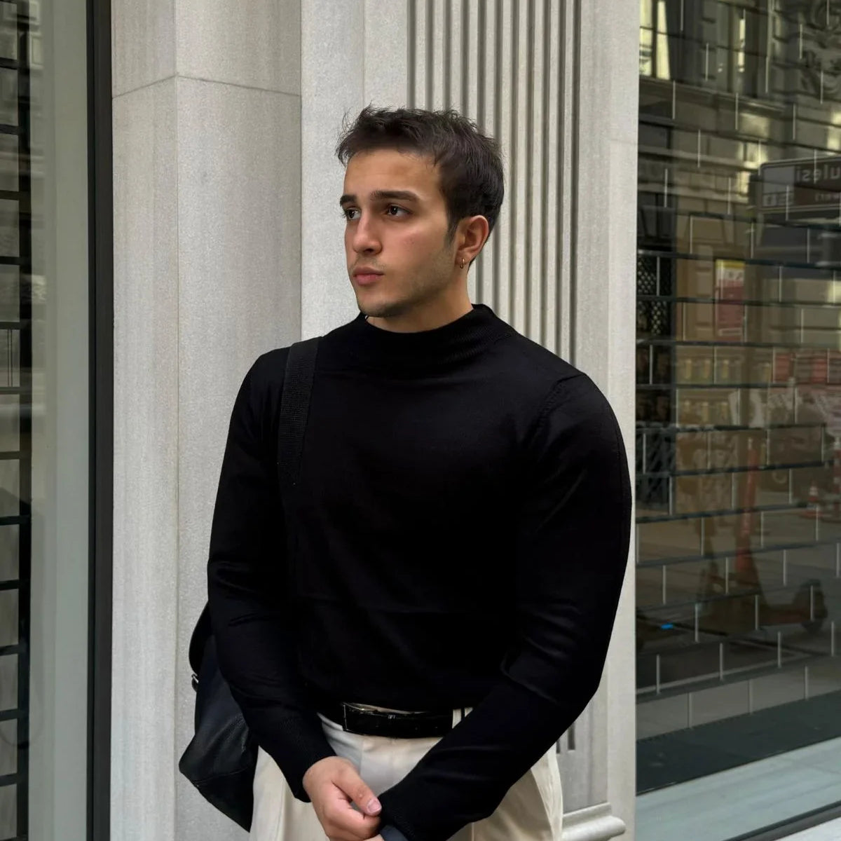 Erkek Standart Fit Normal Kesim Yarım Balıkçı Yaka Triko Kazak