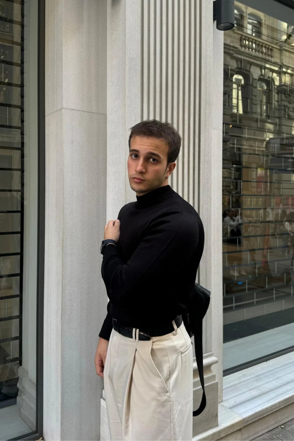 erkek-standart-fit-normal-kesim-yarim-balikci-bogazli-yaka-triko-kazak-20122 - Livio Ferri