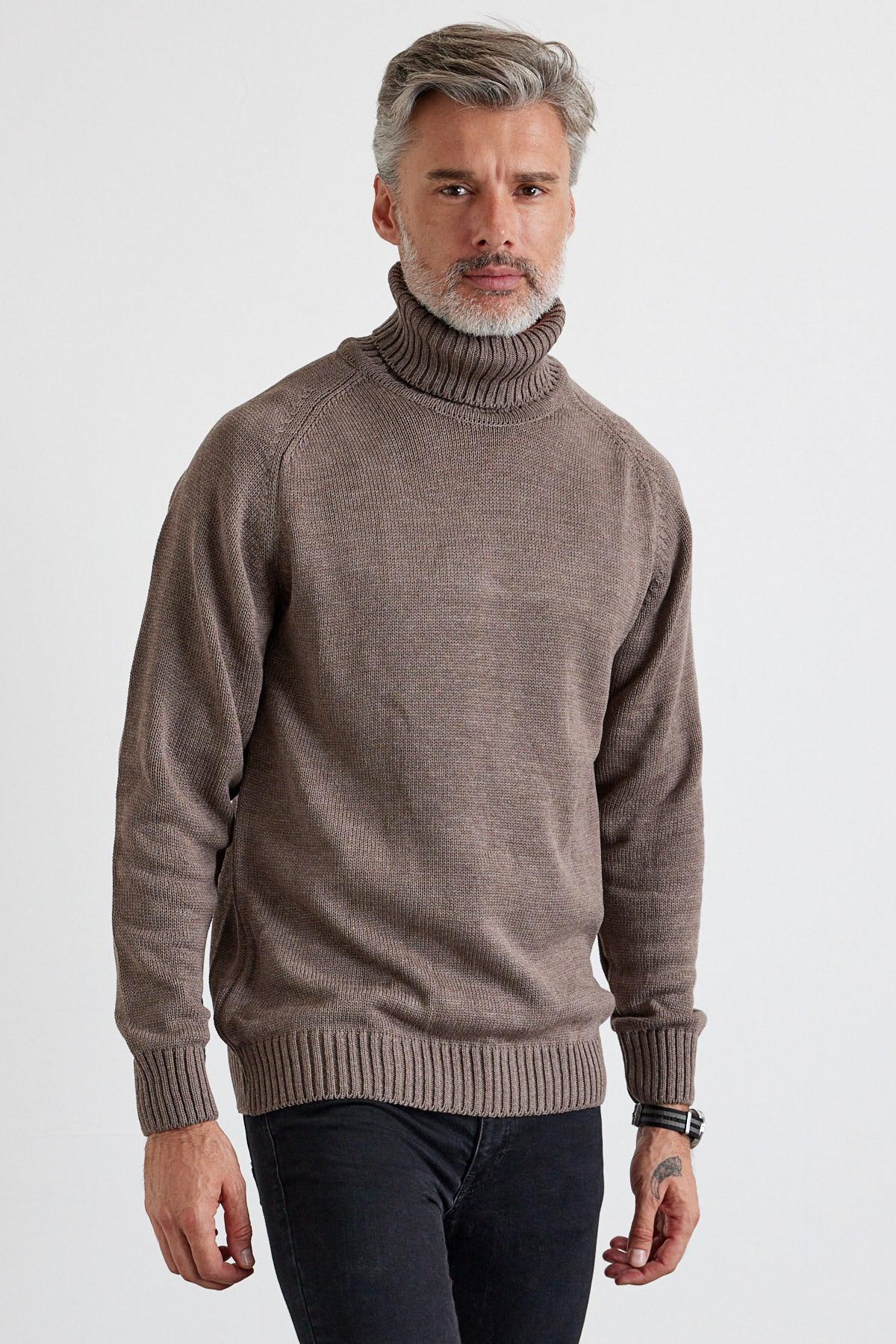 Erkek Tam Balıkçı Yaka Kalın İtalyan Kol Triko Kazak - Livio Ferri