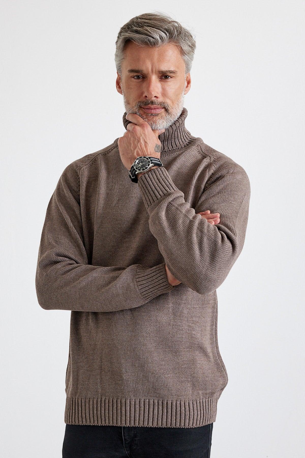 Erkek Tam Balıkçı Yaka Kalın İtalyan Kol Triko Kazak - Livio Ferri