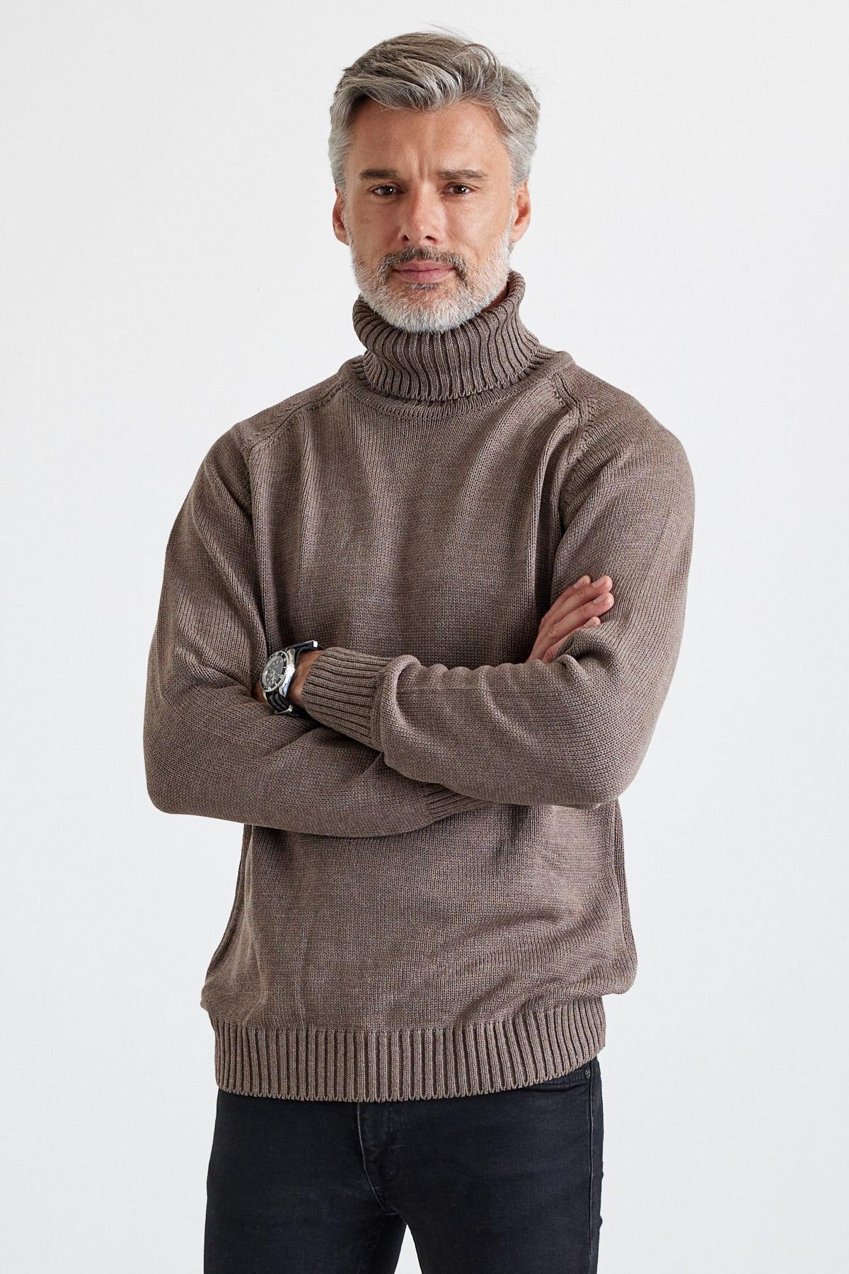 Erkek Tam Balıkçı Yaka Kalın İtalyan Kol Triko Kazak - Livio Ferri