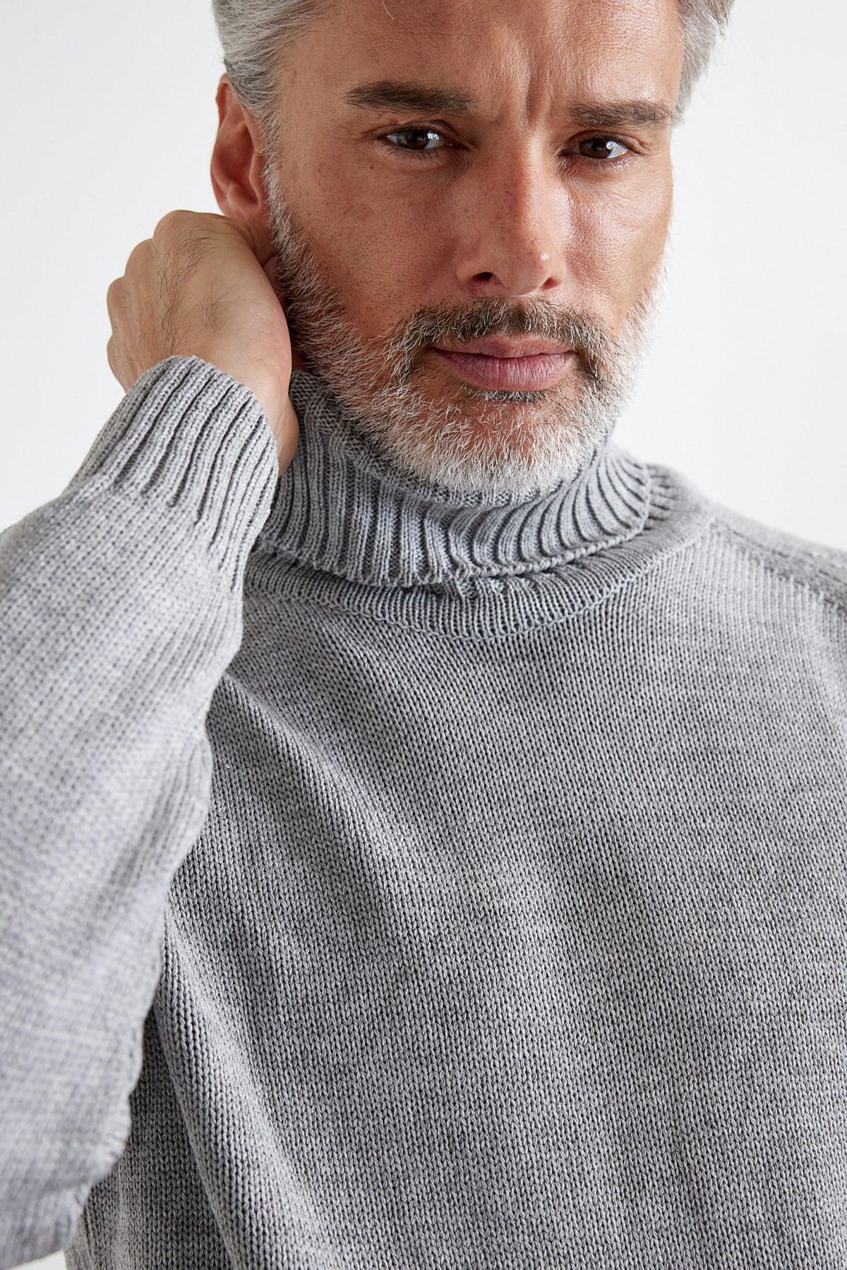 Erkek Tam Balıkçı Yaka Kalın İtalyan Kol Triko Kazak - Livio Ferri