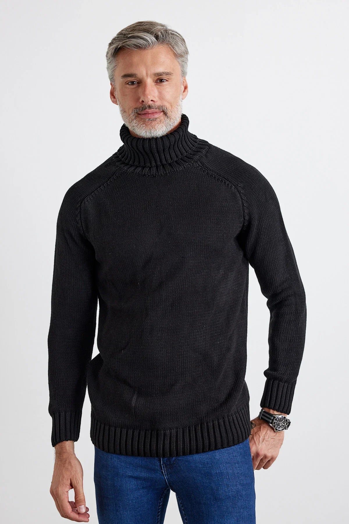 Erkek Tam Balıkçı Yaka Kalın İtalyan Kol Triko Kazak - Livio Ferri