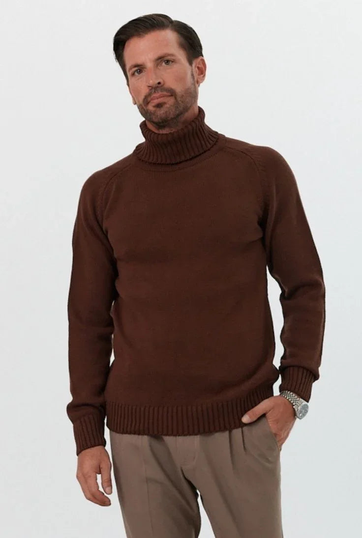 Erkek Tam Balıkçı Yaka Kalın İtalyan Kol Triko Kazak - Livio Ferri