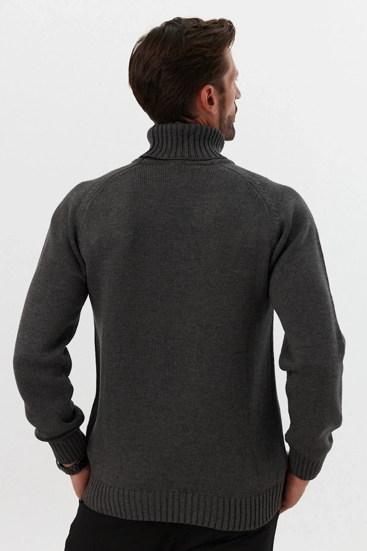 Erkek Tam Balıkçı Yaka Kalın İtalyan Kol Triko Kazak - Livio Ferri