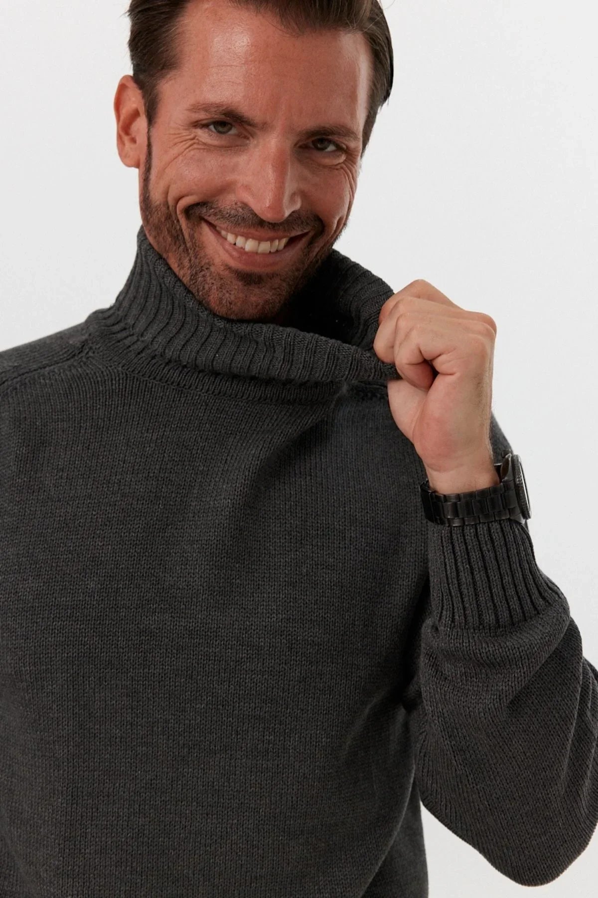 Erkek Tam Balıkçı Yaka Kalın İtalyan Kol Triko Kazak - Livio Ferri