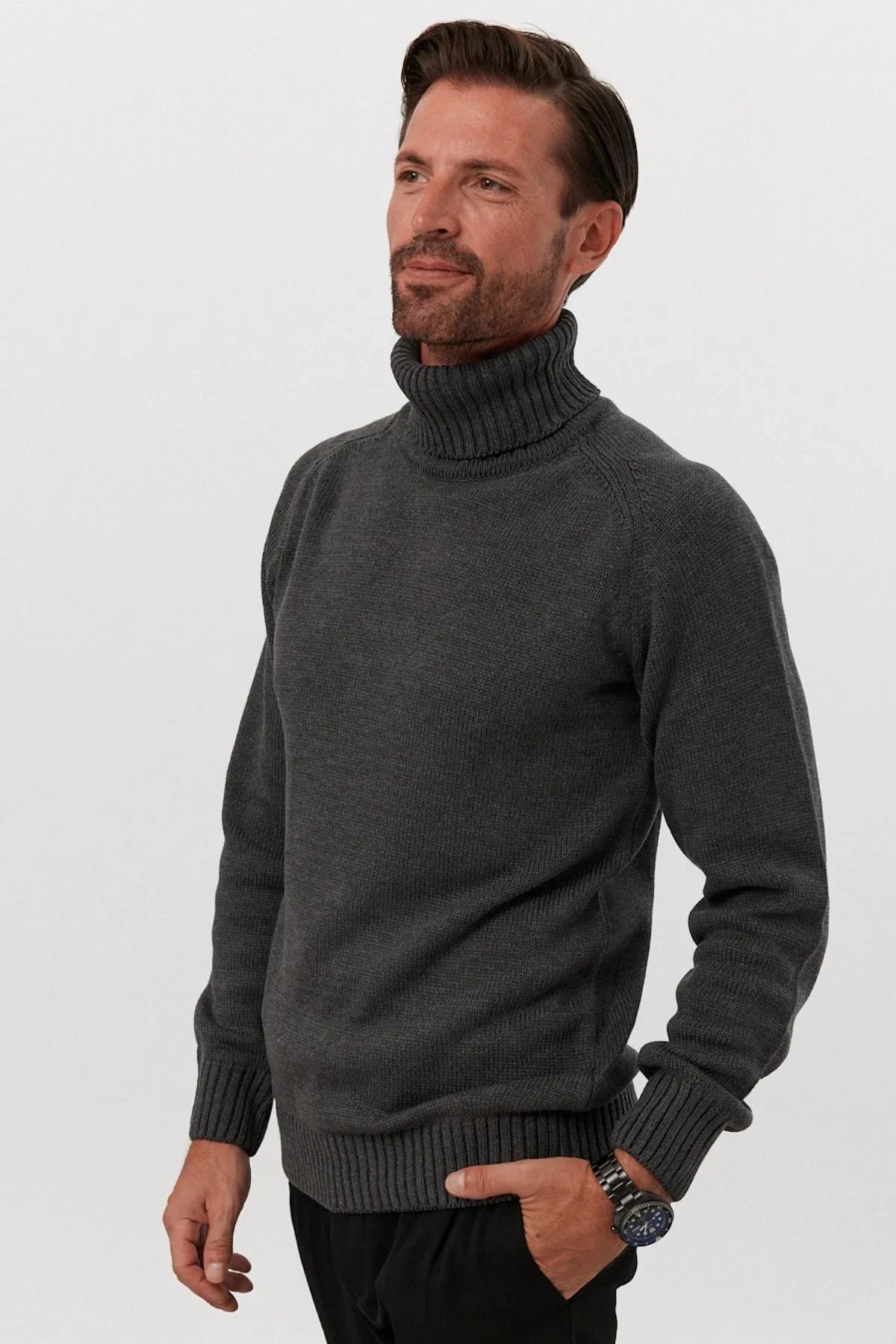 Erkek Tam Balıkçı Yaka Kalın İtalyan Kol Triko Kazak - Livio Ferri