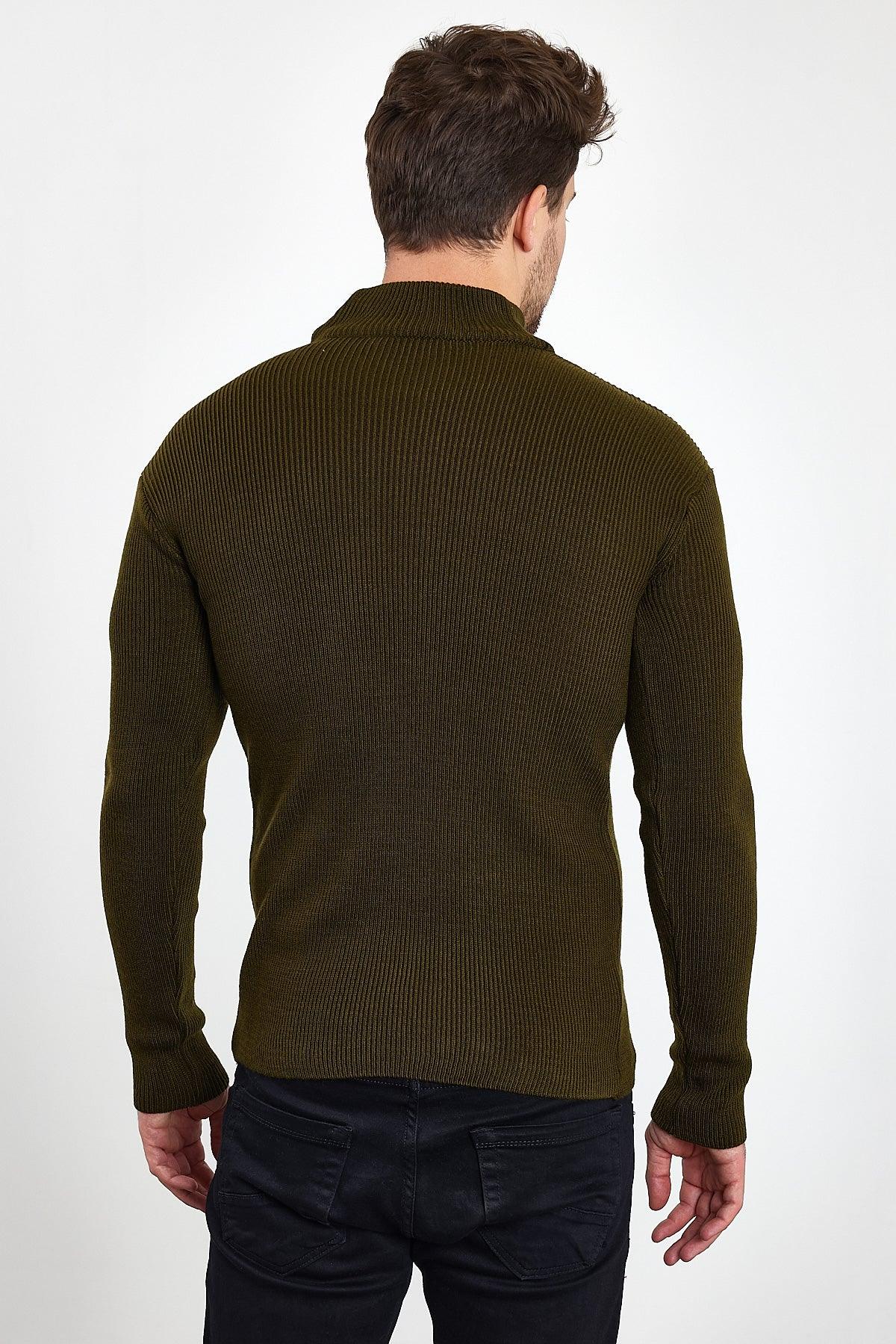 Erkek Yarım Boğazlı Balıkçı Yaka Slim Fit Triko Kazak - Livio Ferri