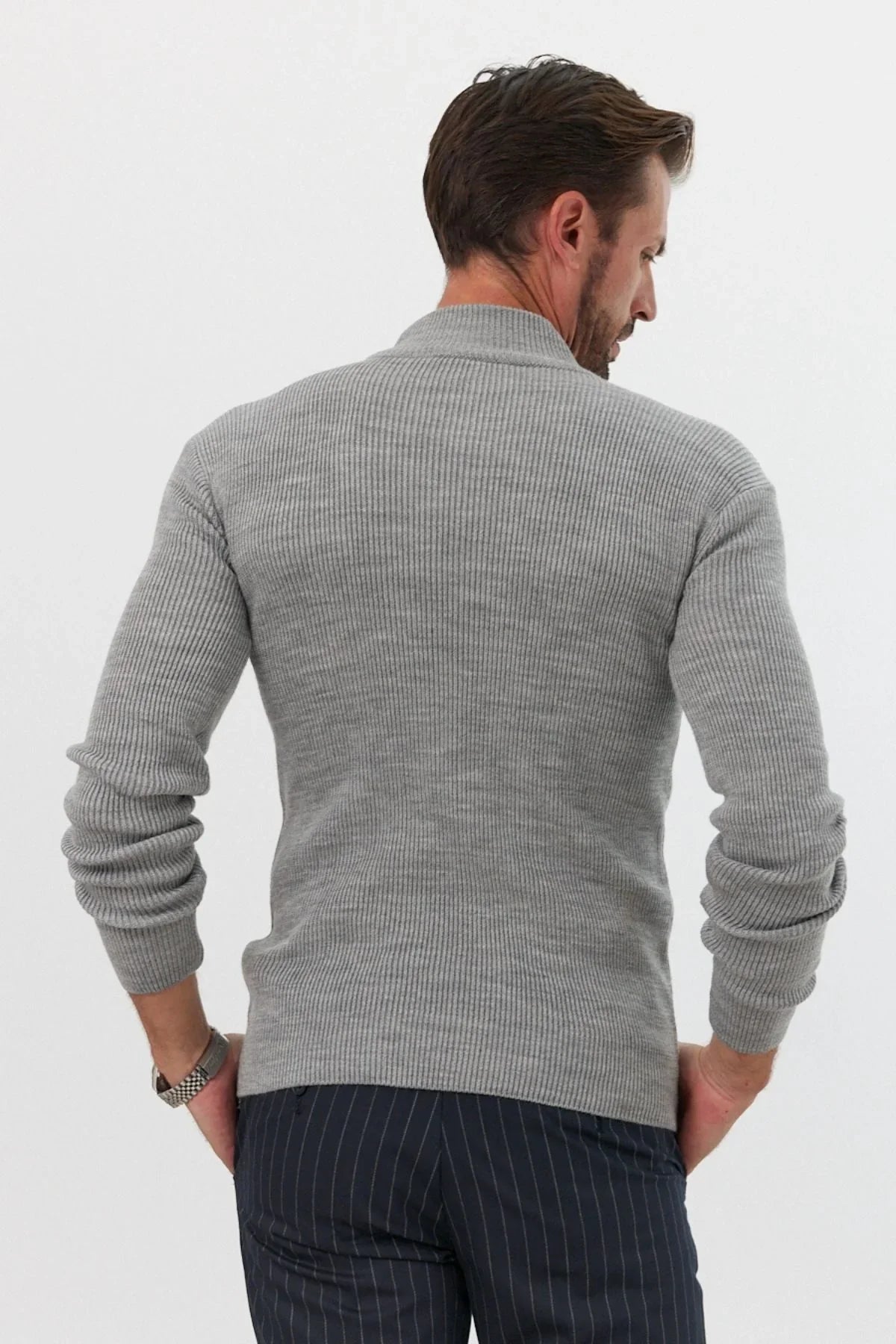 Erkek Yarım Boğazlı Balıkçı Yaka Slim Fit Triko Kazak - Livio Ferri