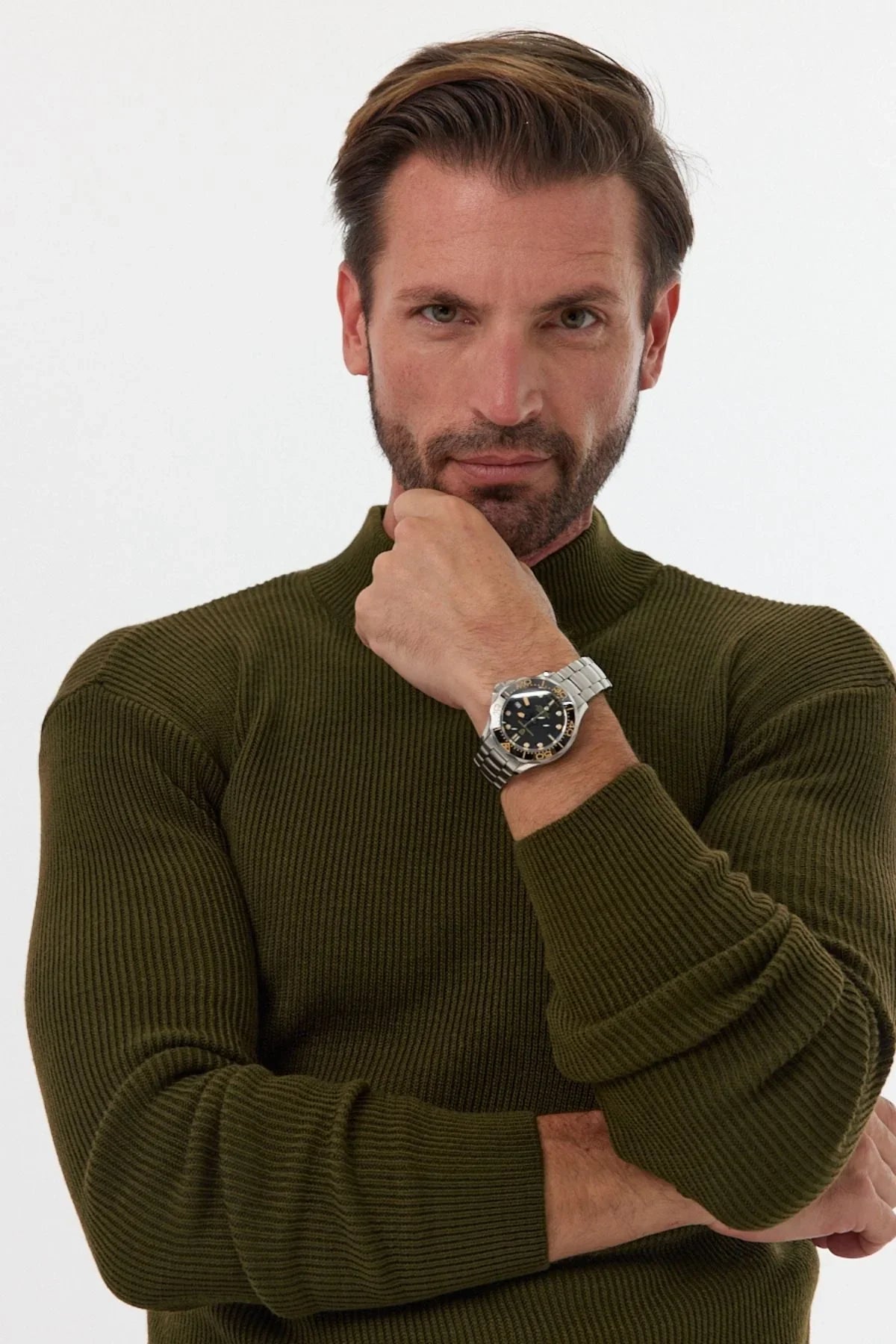 Erkek Yarım Boğazlı Balıkçı Yaka Slim Fit Triko Kazak - Livio Ferri