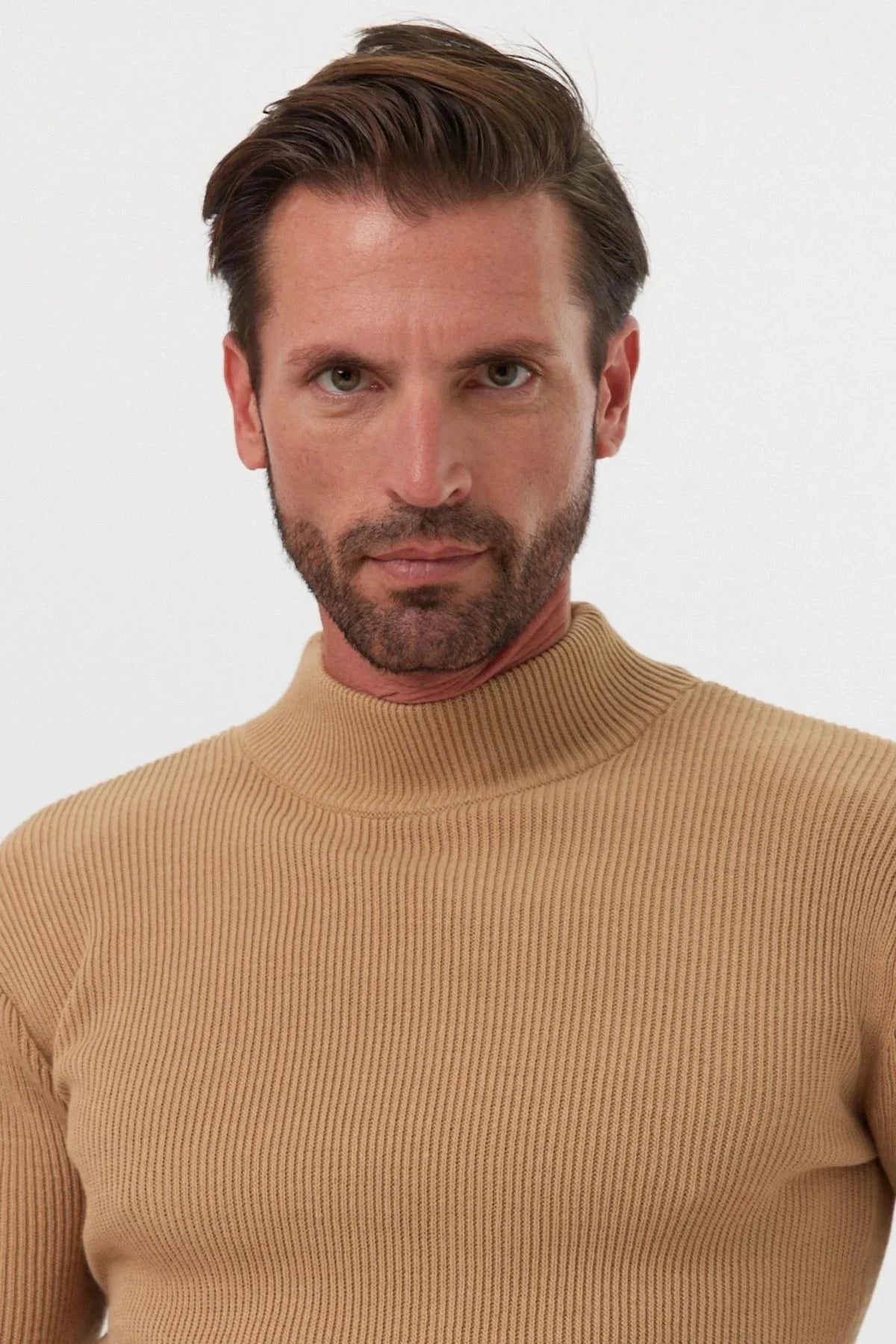 Erkek Yarım Boğazlı Balıkçı Yaka Slim Fit Triko Kazak - Livio Ferri