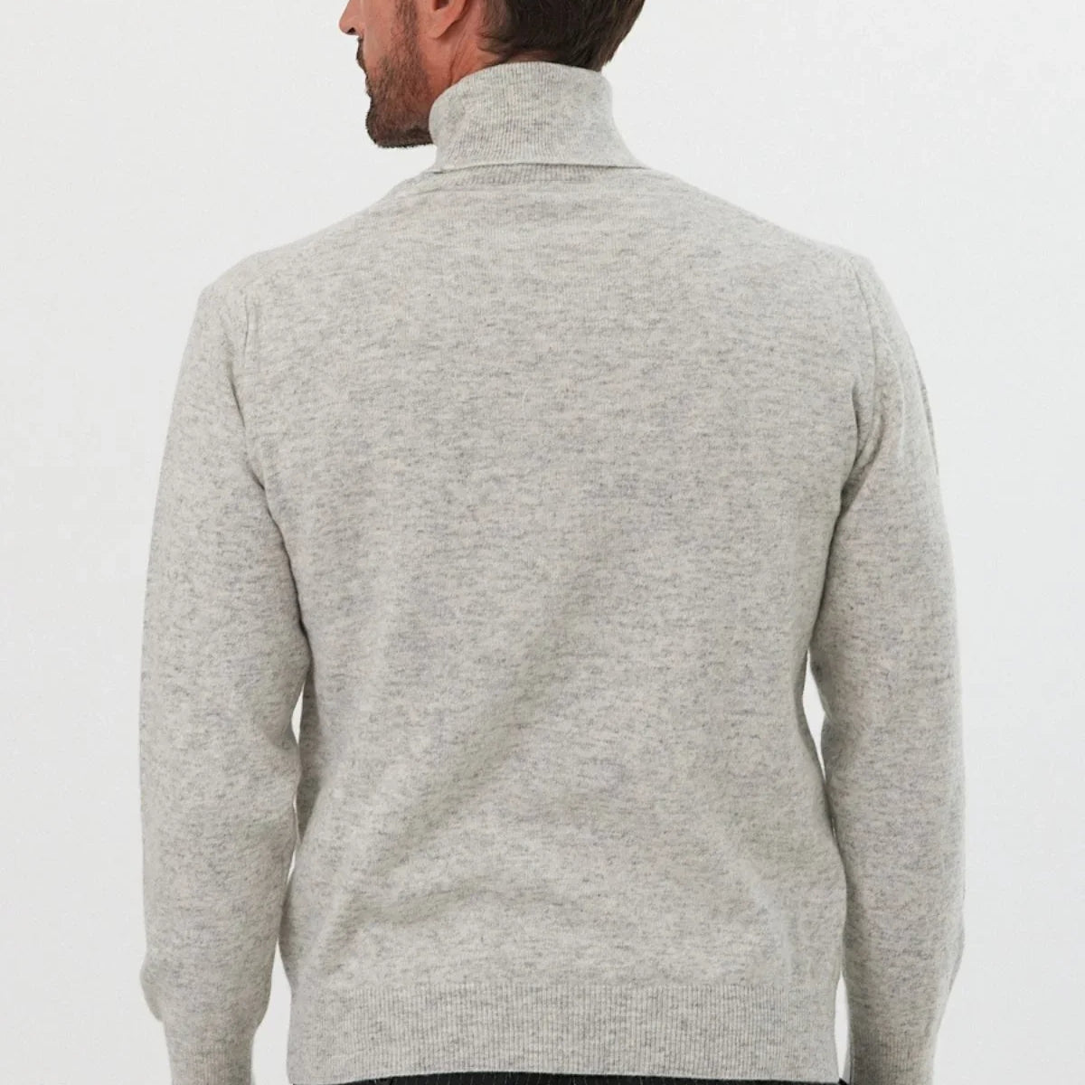 Erkek Yünlü Normal Kalıp Tam Balıkçı Yaka Triko Kazak - Livio Ferri