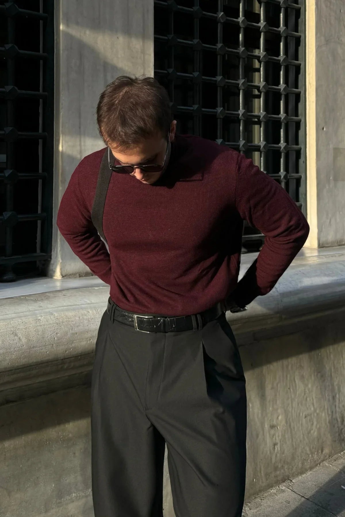 Erkek Yünlü Normal Kalıp Tam Balıkçı Boğazlı Yaka Triko Kazak - Livio Ferri