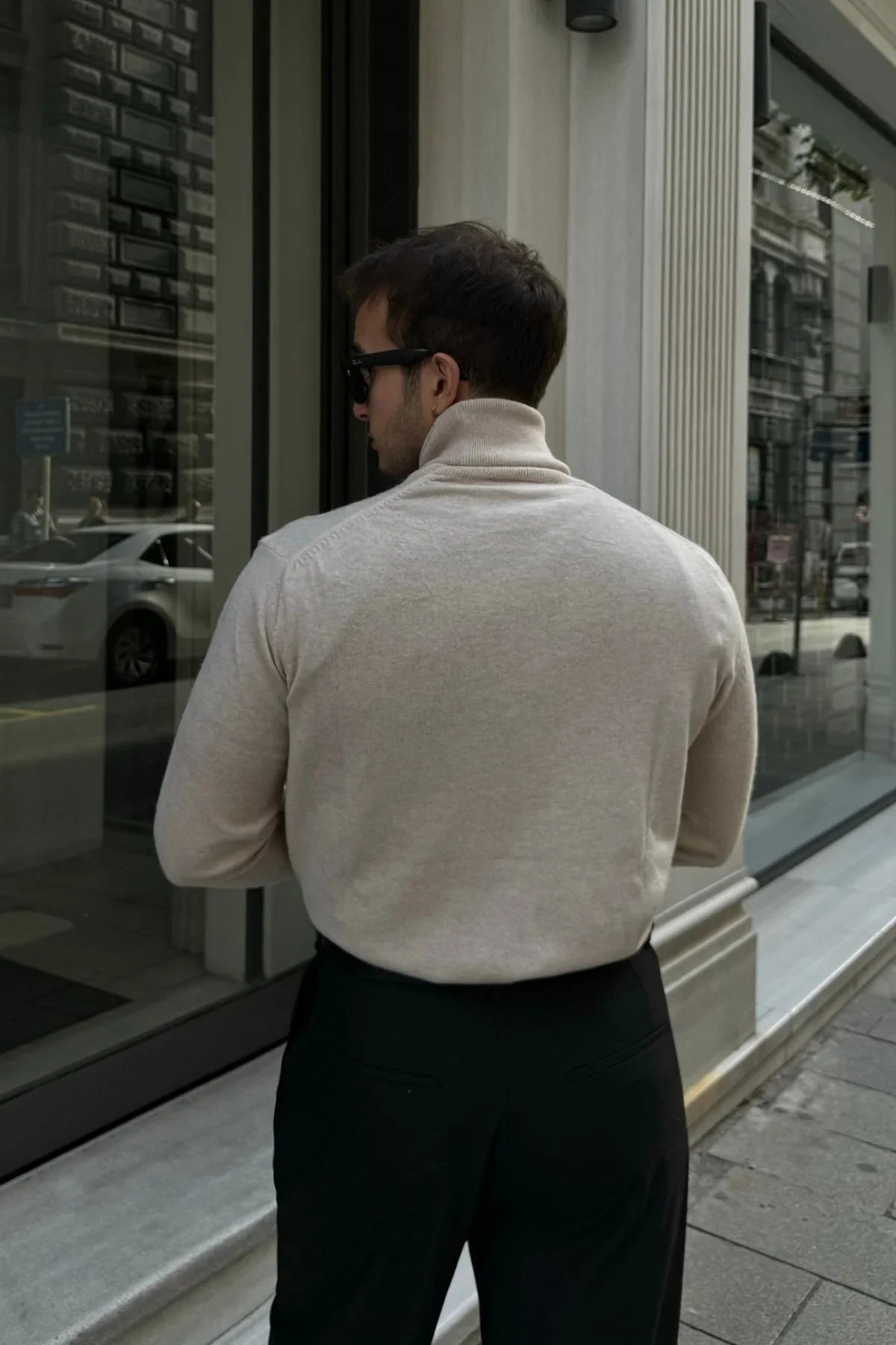 Erkek Yünlü Normal Kalıp Tam Balıkçı Boğazlı Yaka Triko Kazak - Livio Ferri