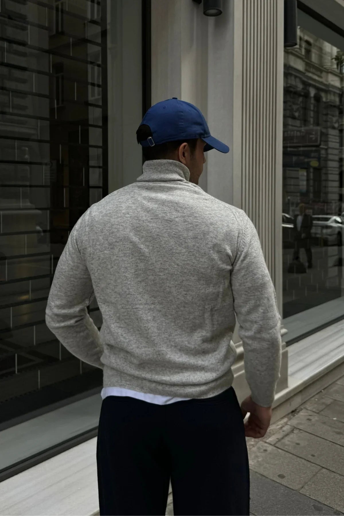 Erkek Yünlü Normal Kalıp Tam Balıkçı Boğazlı Yaka Triko Kazak - Livio Ferri