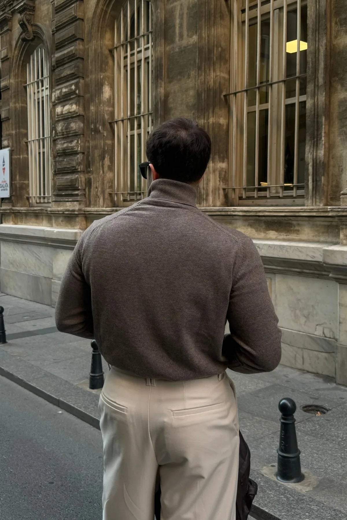 Erkek Yünlü Normal Kalıp Tam Balıkçı Boğazlı Yaka Triko Kazak - Livio Ferri