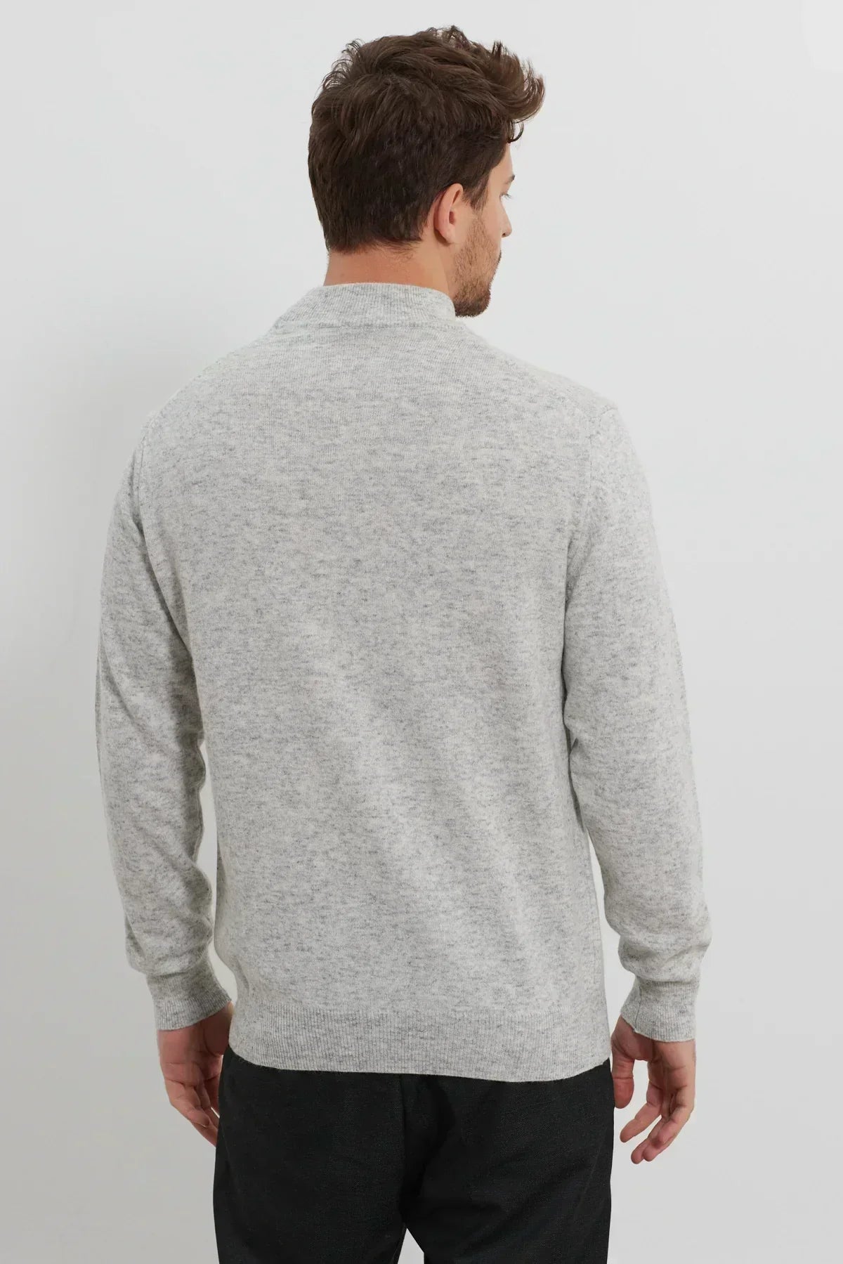 Erkek Yünlü Normal Kalıp Yarım Balıkçı Yaka Triko Kazak - Livio Ferri