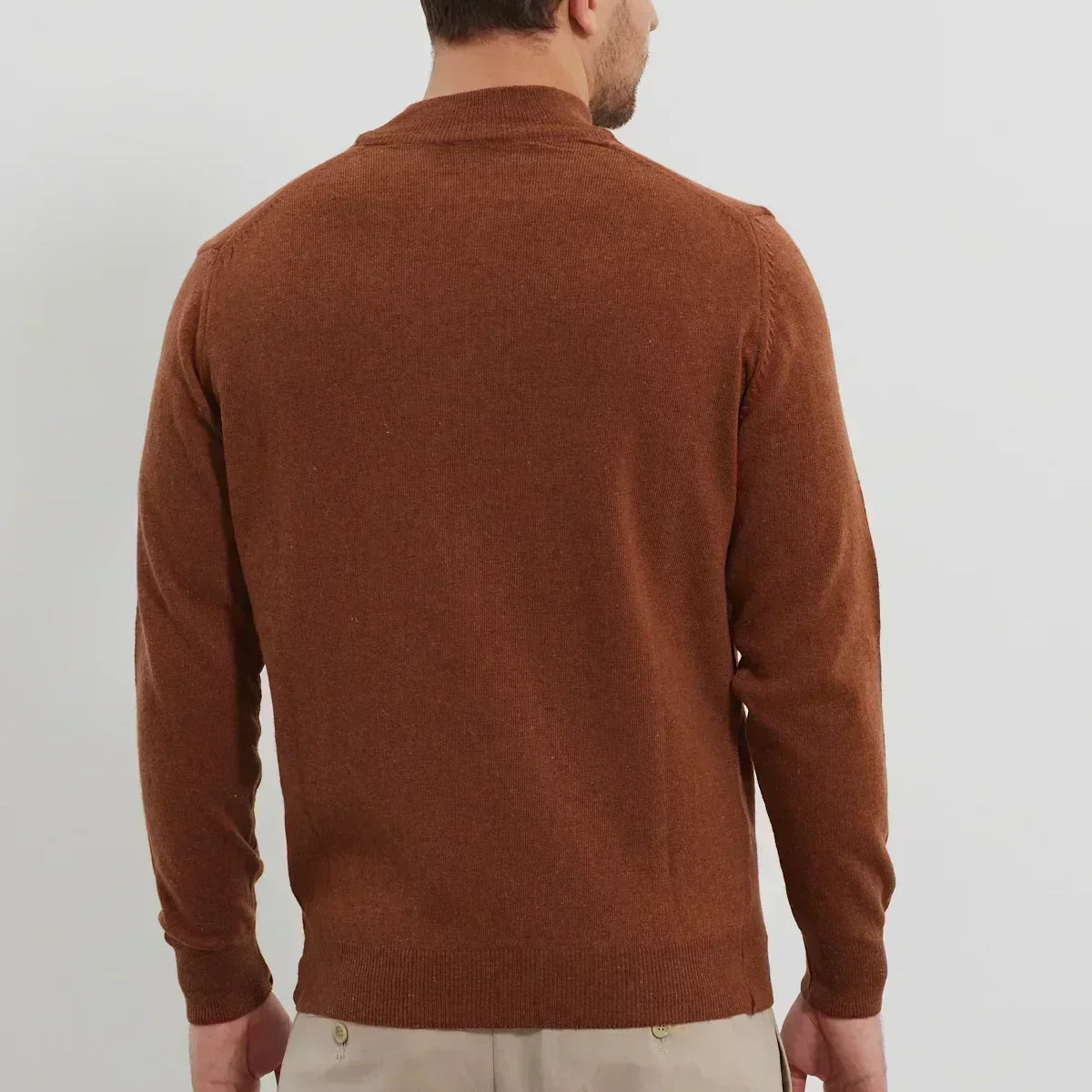 Erkek Yünlü Normal Kalıp Yarım Balıkçı Yaka Triko Kazak - Livio Ferri