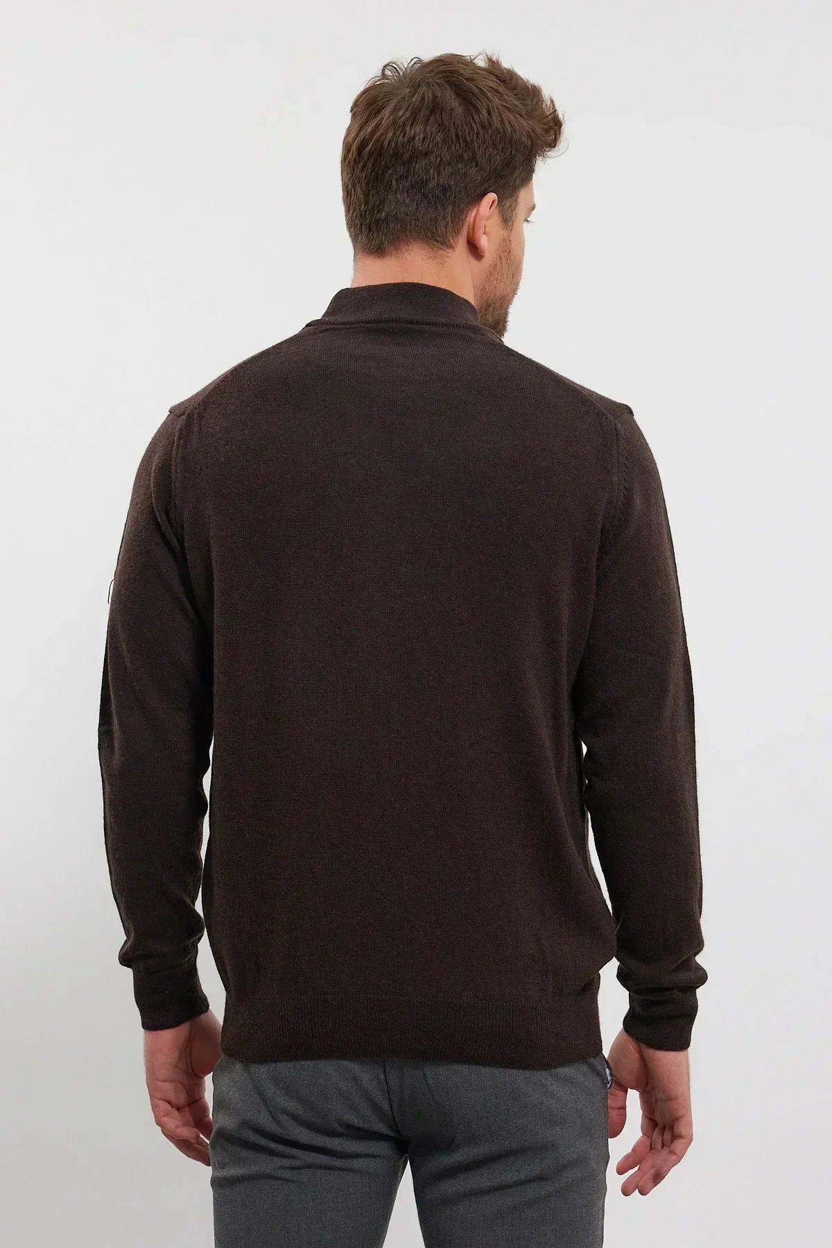 Erkek Yünlü Normal Kalıp Yarım Balıkçı Yaka Triko Kazak - Livio Ferri