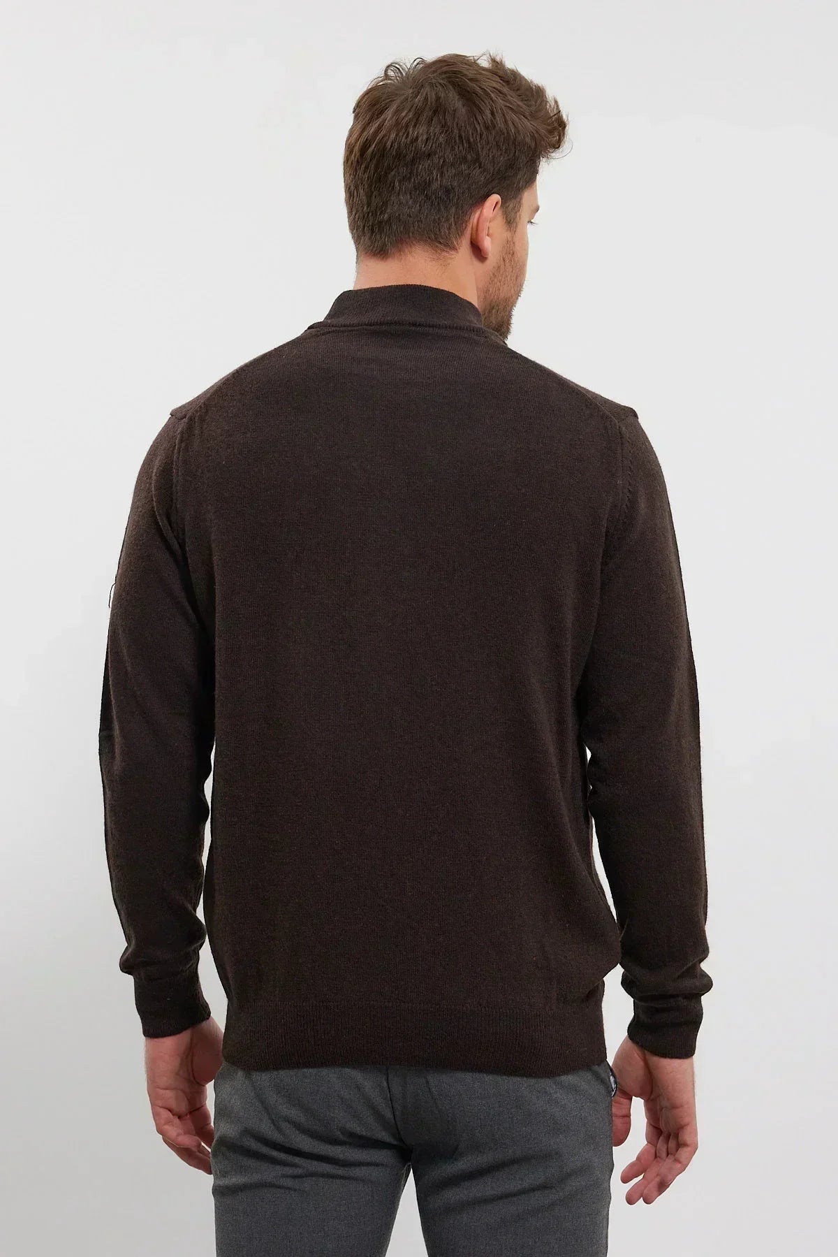 Erkek Yünlü Normal Kalıp Yarım Balıkçı Yaka Triko Kazak - Livio Ferri