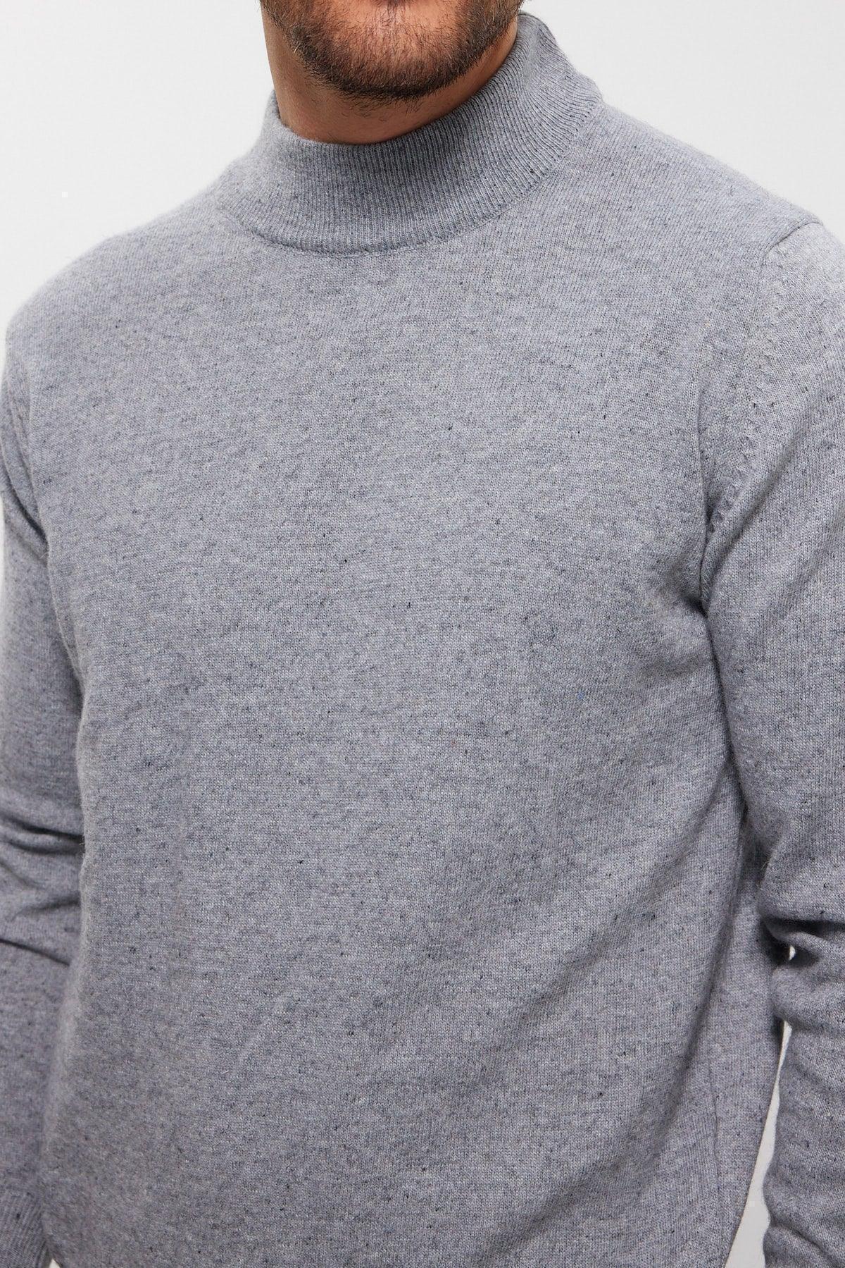 Erkek Yünlü Normal Kalıp Yarım Balıkçı Yaka Triko Kazak - Livio Ferri